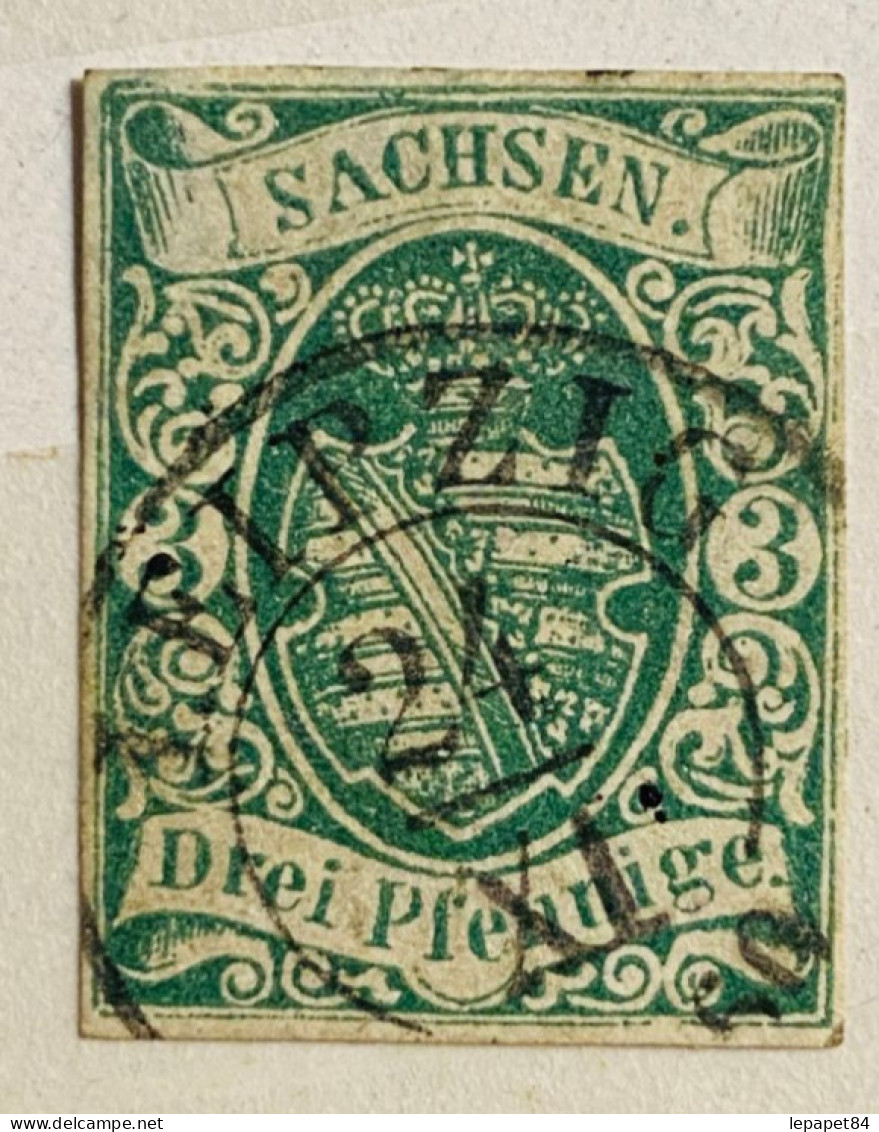 Saxe / Sachsen YT N° 6 Oblitéré/used Cachet De Leipzig - Sachsen