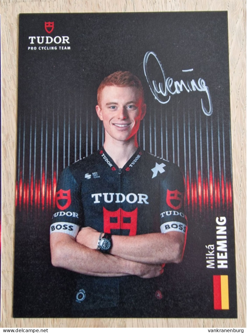 Card Mika Heming - Team Tudor - 2024 - Original Signed - Cycling - Cyclisme - Ciclismo - Wielrennen - Cycling