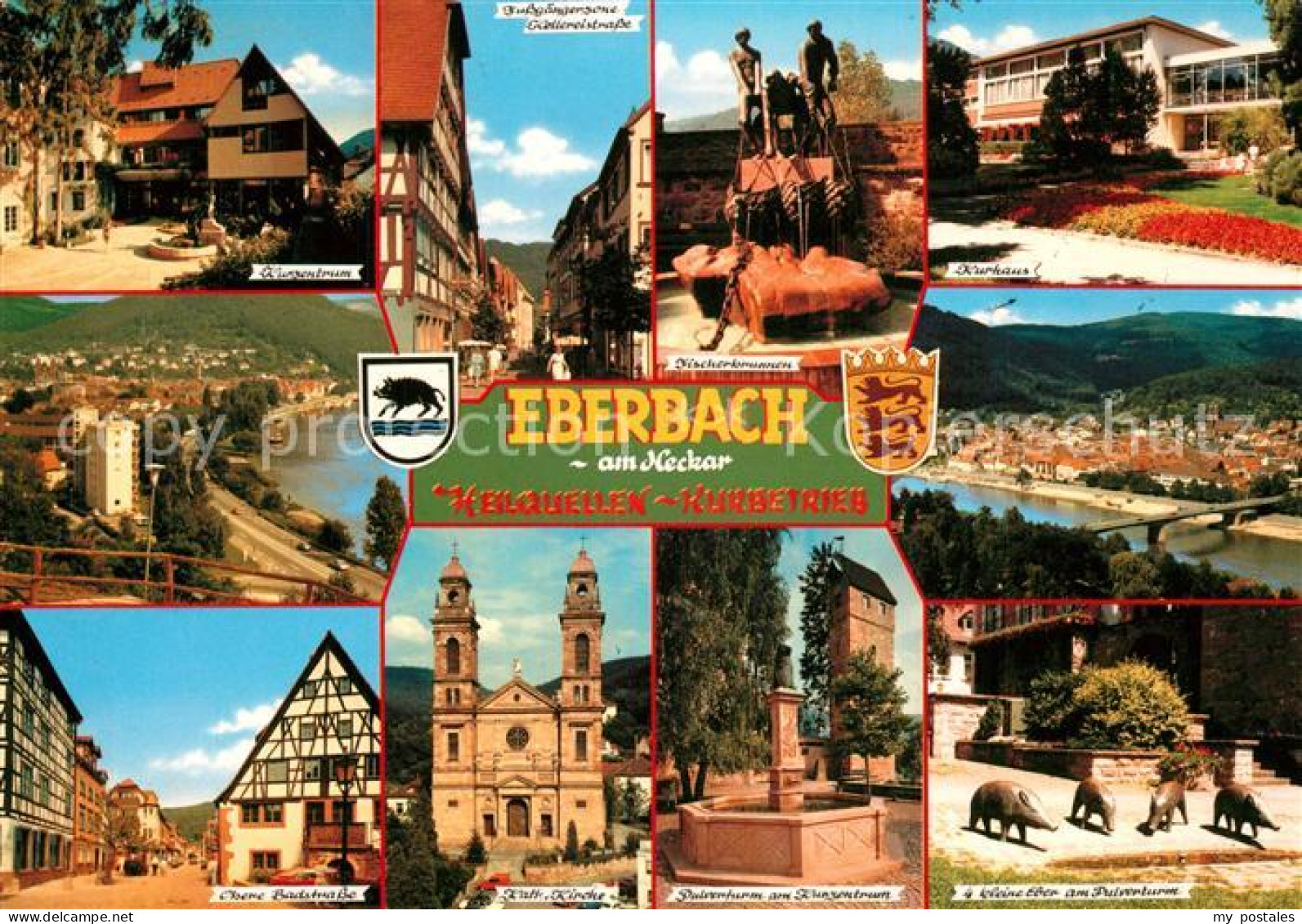 73335167 Eberbach Neckar Kurentrum Fischerbrunnen Kurhaus Badstrasse Kath Kirche - Eberbach