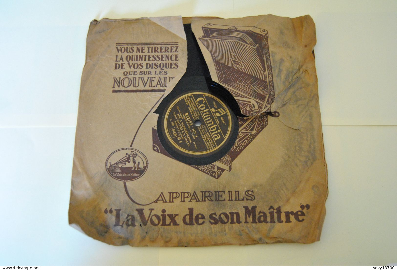 Raimu - Marius La Partie De Carte Partie 1 Et 2 - Disques Columbia 78 Tours - 78 Rpm - Gramophone Records