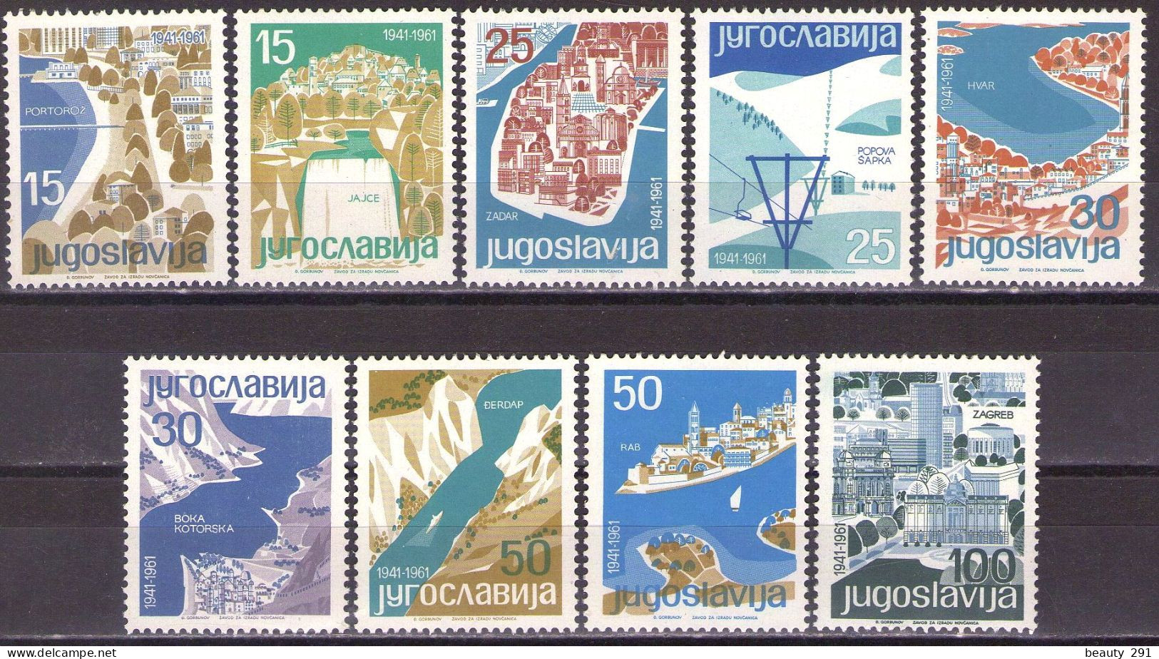 Yugoslavia 1962 - Tourism - Tourist Cities - Mi 994-1002 - MNH**VF - Neufs