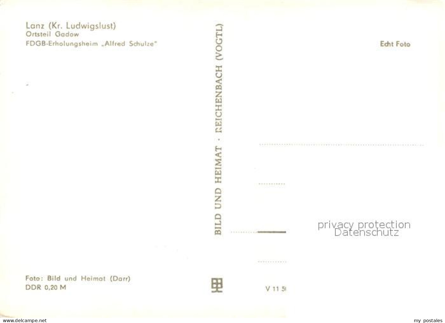73335058 Lanz Lenzen Gadow Erholungsheim Alfrd Schulze Lanz Lenzen - Andere & Zonder Classificatie