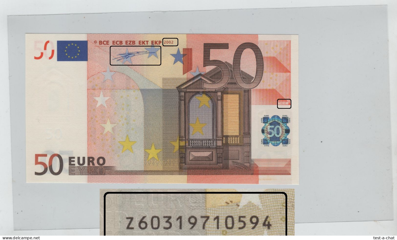50 Euro Z Belgie 2002 WIM Duisenberg Banknote Z60319710594 T001E1 Belgique Uncirculated Eurobanknote . 500 200 100 NEUFS - 50 Euro