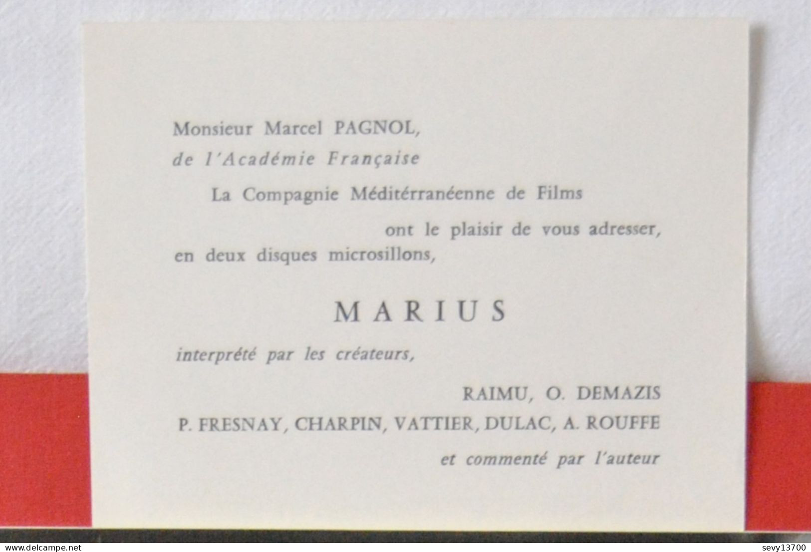 Raimu Dans Marius De Marcel Pagnol Avec O. Demazis, Charpin, P. Fresnay - Comiche