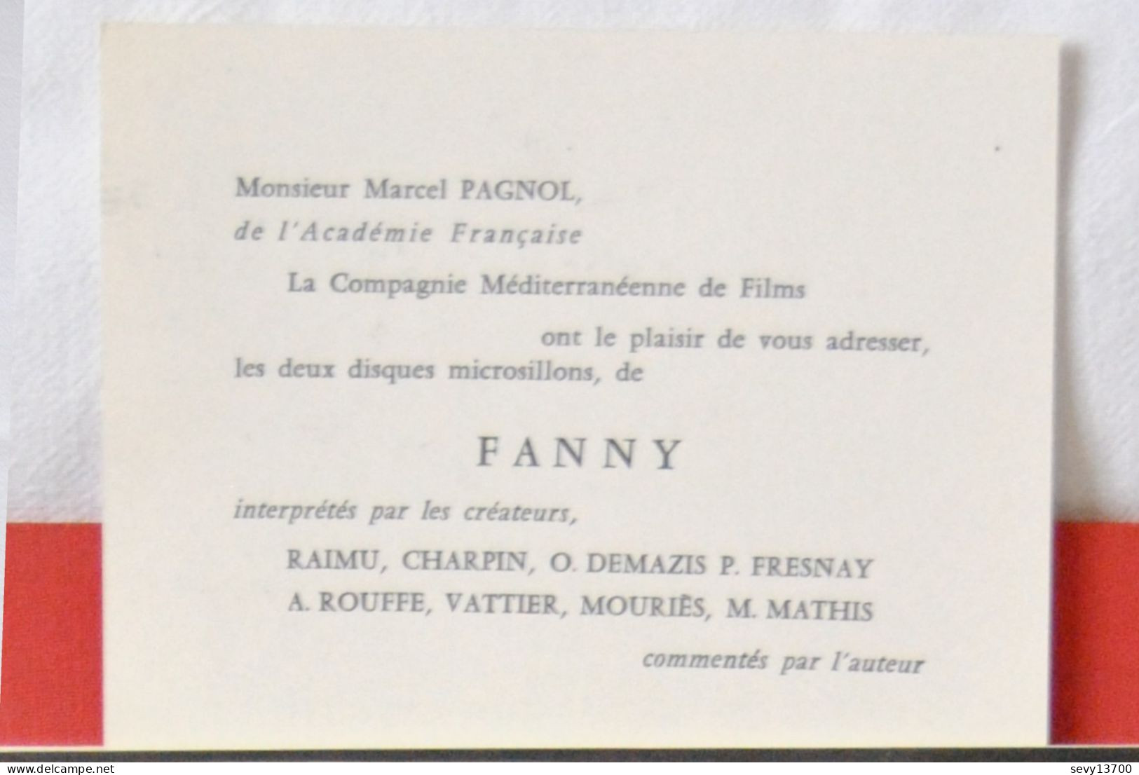 Raimu Dans Fanny De Marcel Pagnol Avec O. Demazis, Charpin, P. Fresnay - Comiche