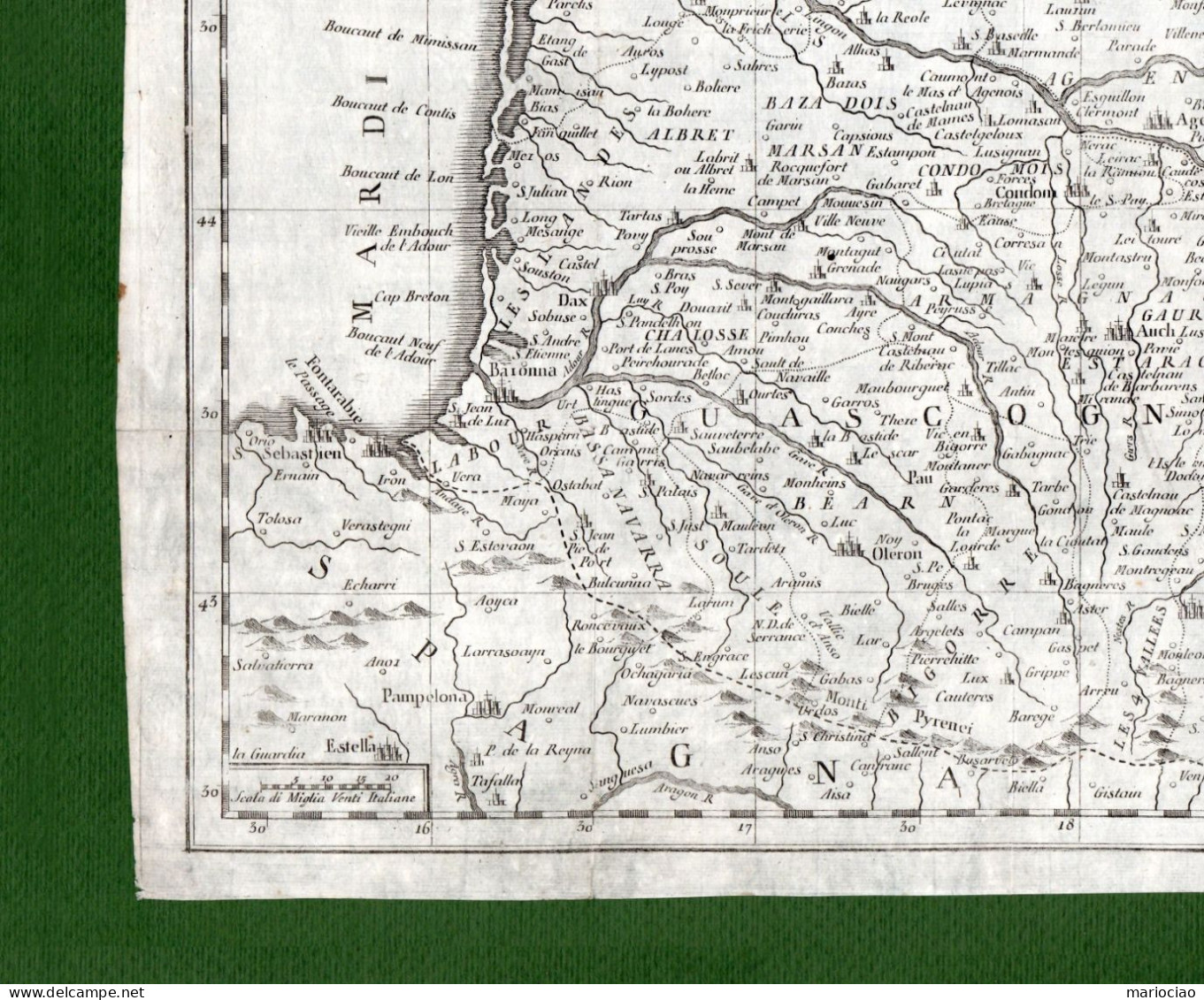 ST-FR GUYENNE & GASCOGNE Governo Di Guienna E Guascogna 1712~ Cm. 44,5 X 35 - Estampas & Grabados