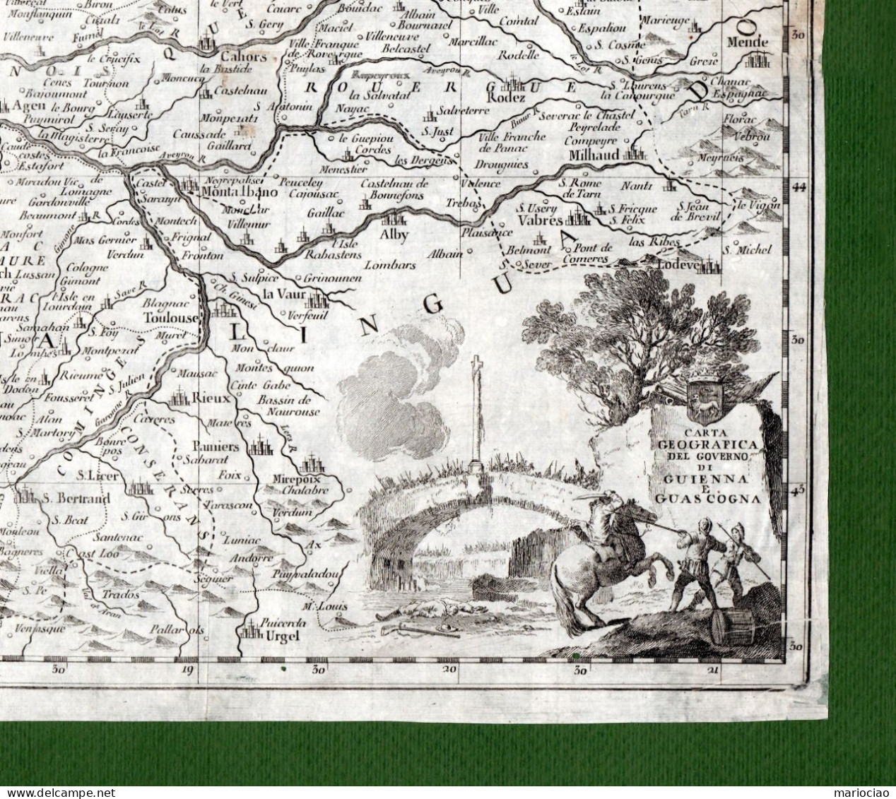 ST-FR GUYENNE & GASCOGNE Governo di Guienna e Guascogna 1712~ cm. 44,5 x 35