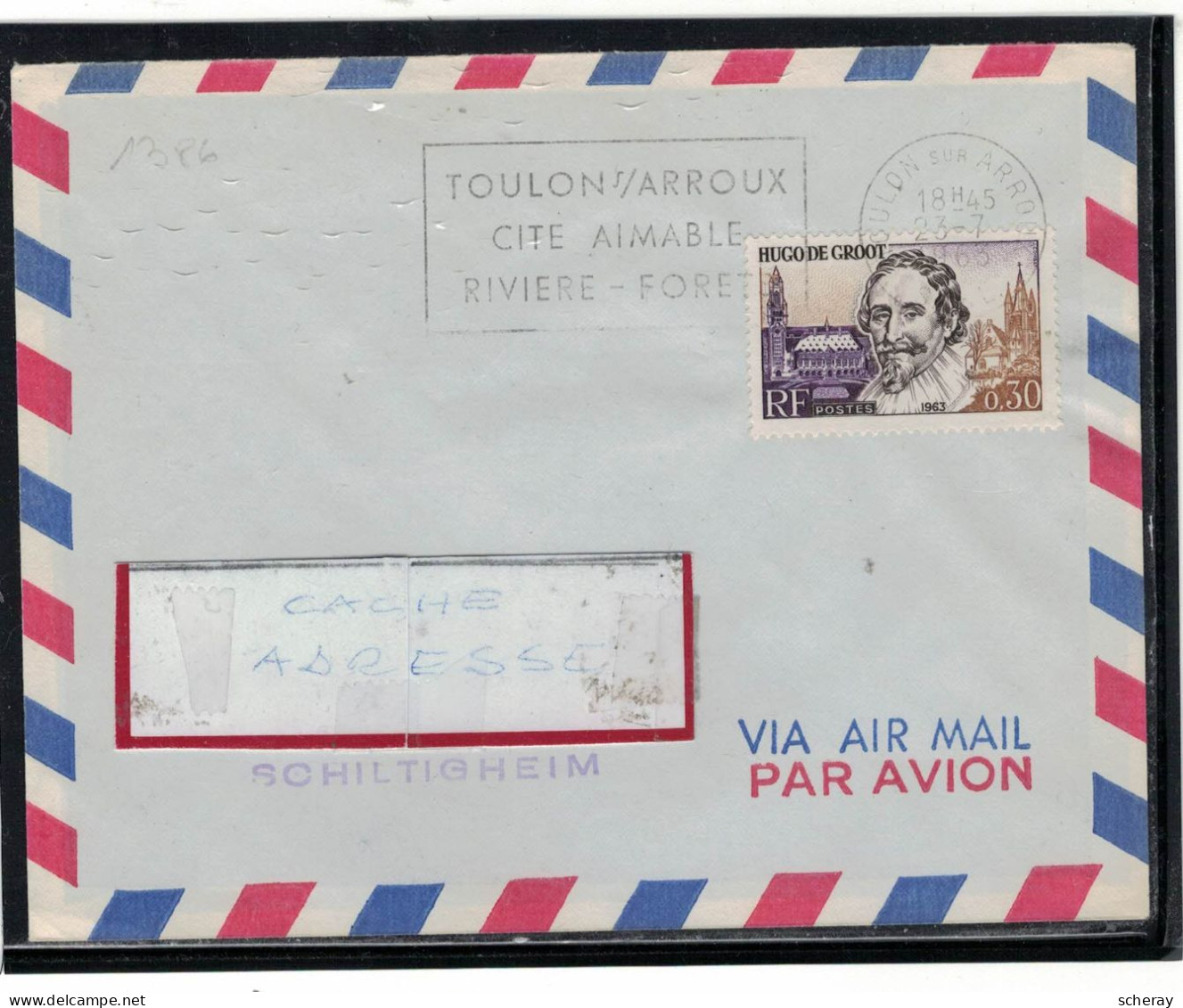 YT 1386 SSL/ TOULON SUR ARROUX 26/7/63 CITE AIMABLE RIVIERE FORET - 1960-.... Lettres & Documents