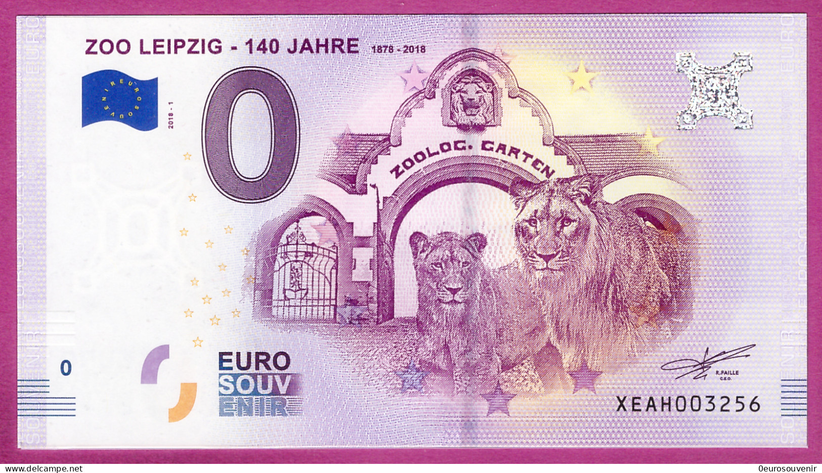 0-Euro XEAH 2018-1 ZOO LEIPZIG - 140 JAHRE 1878-2018 - Private Proofs / Unofficial