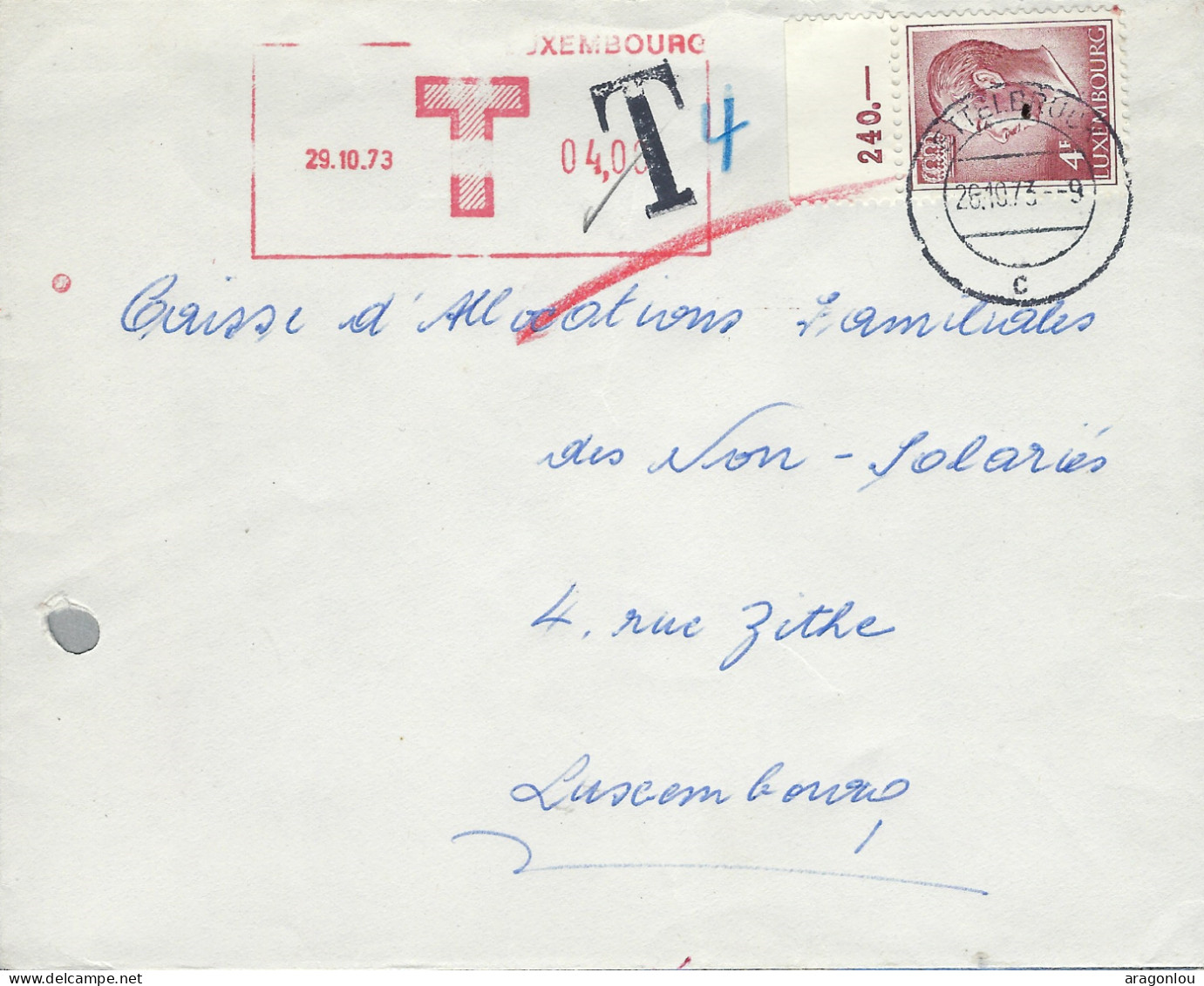 Luxembourg - Luxemburg - Lettre   TAXES   1973 - Portomarken