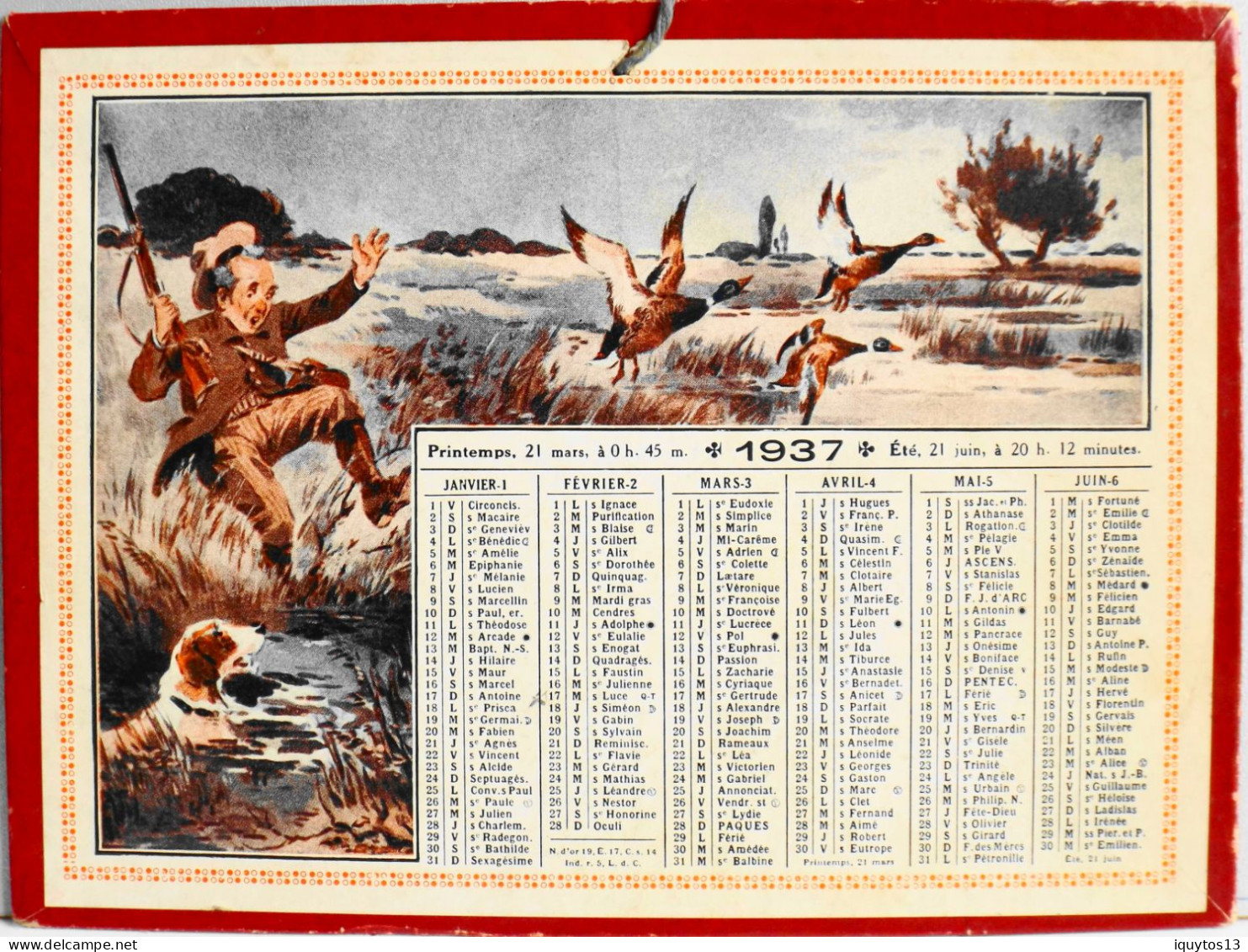 Petit Calendrier 1937 - TBE - Petit Format : 1921-40