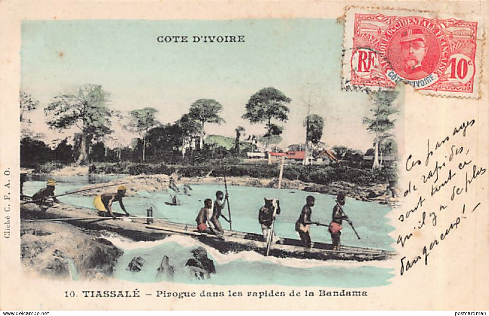 Côte D'Ivoire - TIASSALÉ - Pirogue Dans Les Rapides De La Bandama - Ed. C.F.A.O. 10 - Ivoorkust