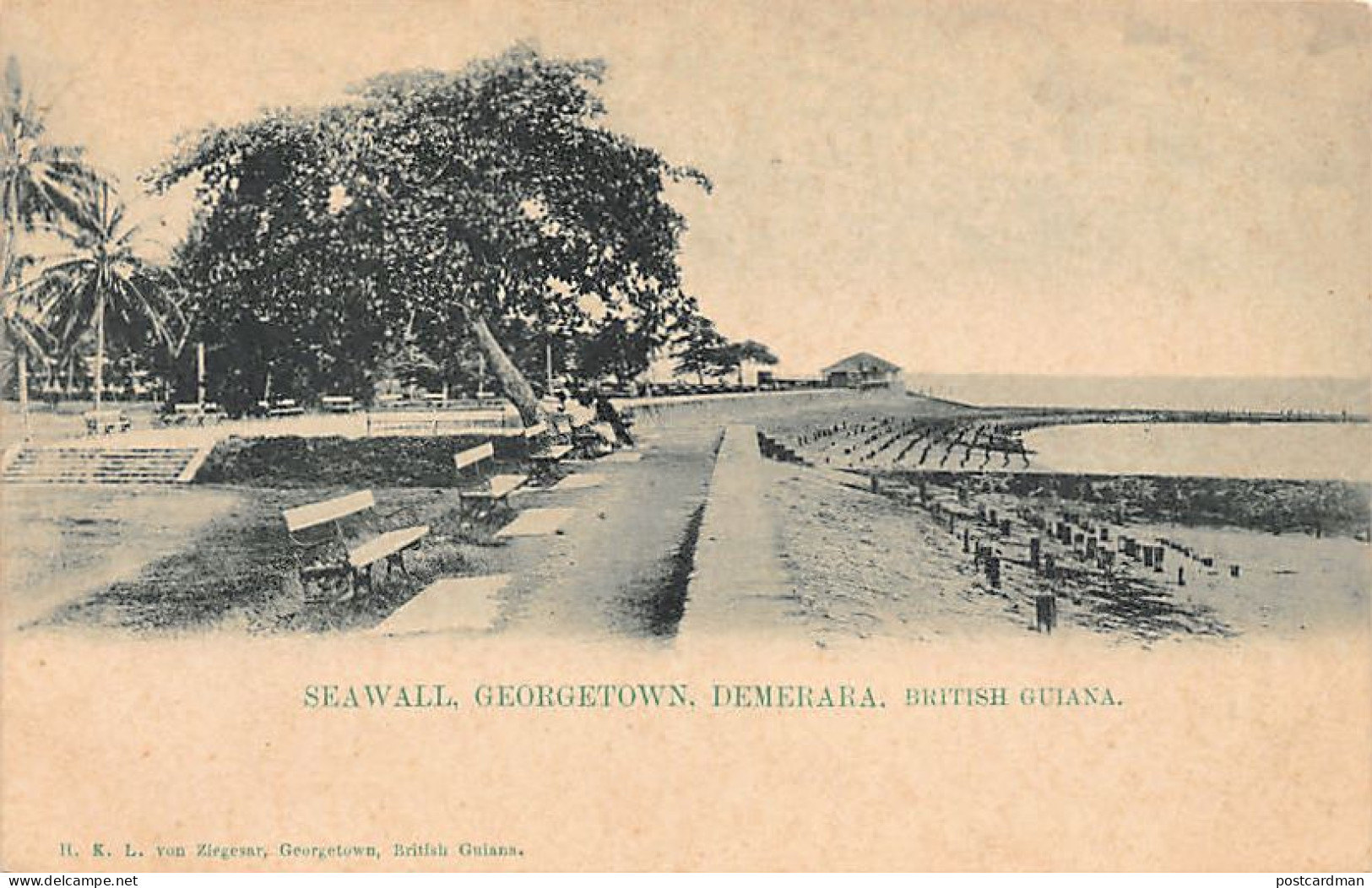 GUYANA British Guiana - GEORGETOWN - Seawall, Demerara - Publ. H. K. L. Von Ziegesar  - Guyana (ex Guyana Britannica)