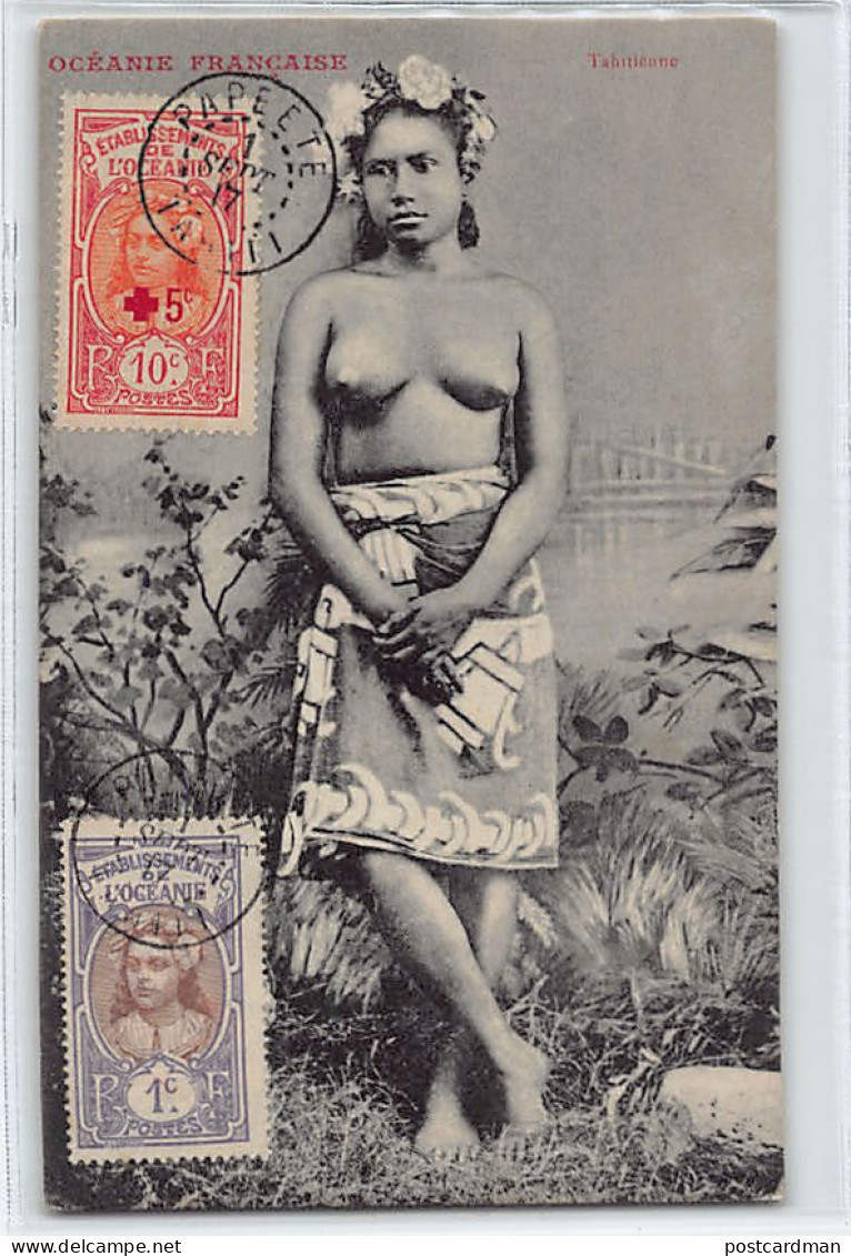 Polynésie - Femme Tahienne Au Seins Nus - NU ETHNIQUE - Ethnic Nude - Ed. Inconnu  - Polynésie Française