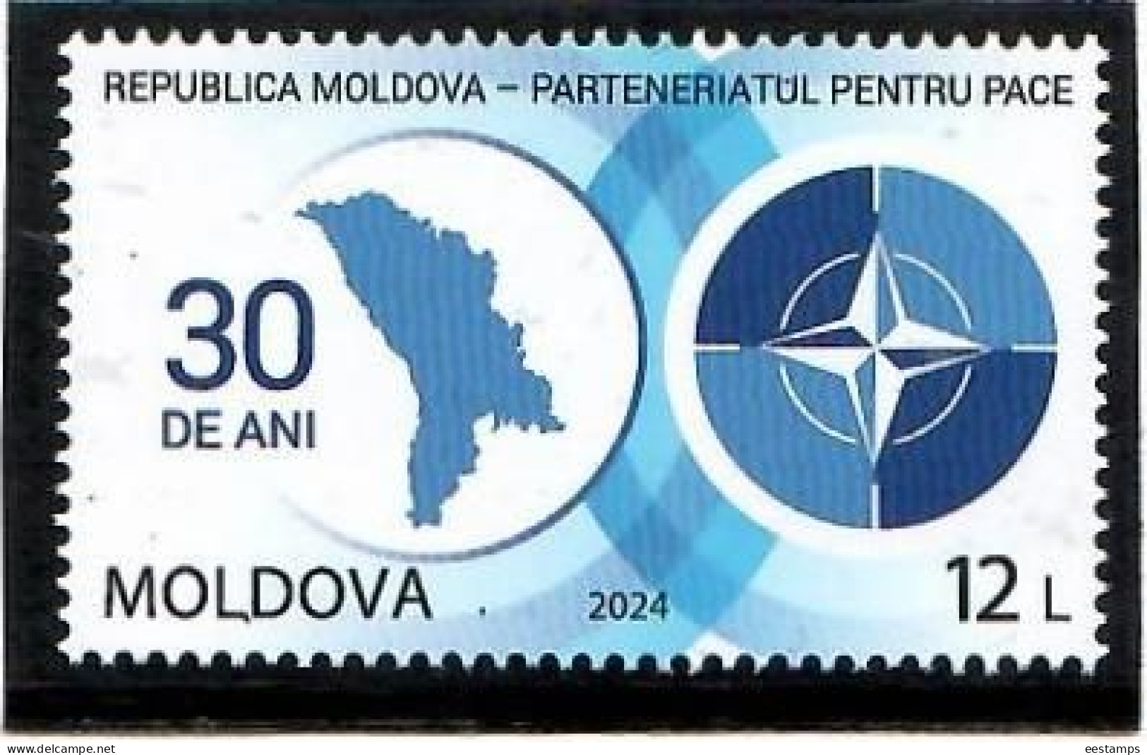 Moldova 2024 . 30y Of The Partnership For Peace, Moldova-NATO. 1v. - Moldawien (Moldau)