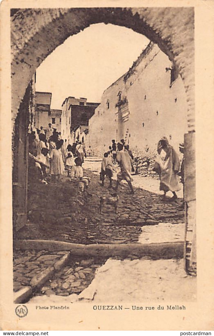 JUDAICA - Maroc - OUEZZAN - Une Rue Du Mellah, Quartier Juif - Ed.Flandrin  - Giudaismo