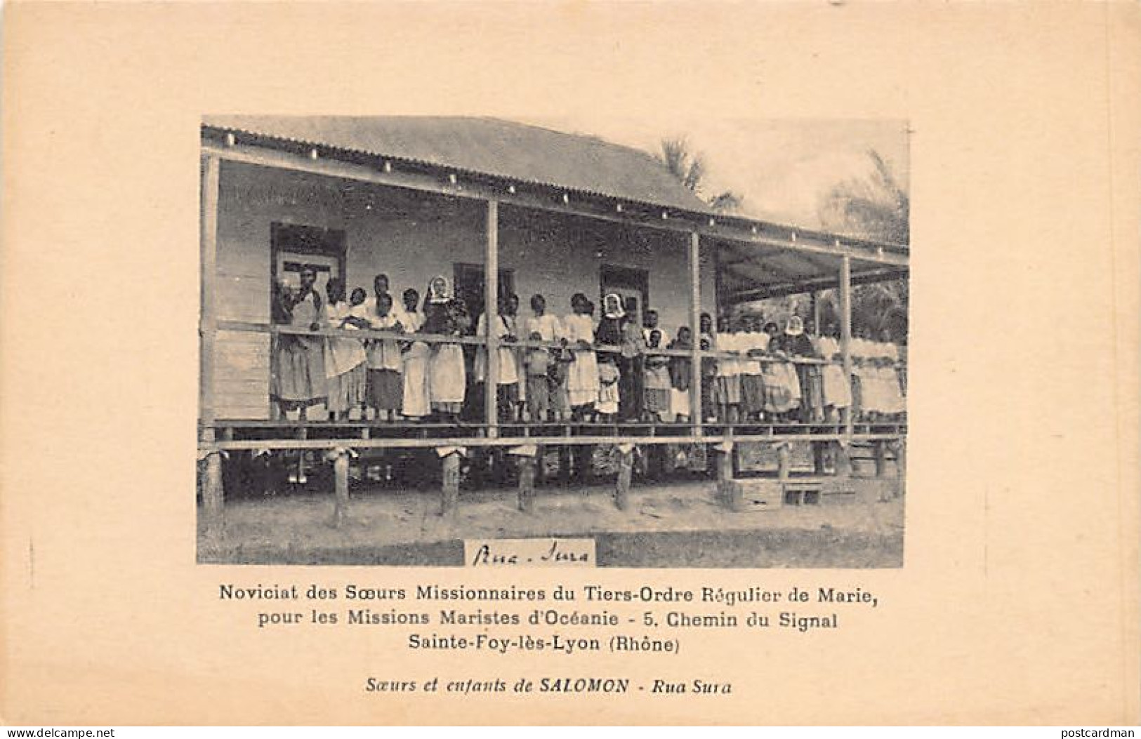 Solomon Islands - Rua Sura Island (off Aola Bay, Guadalcanal) - Sisters And Children - Publ. Sisters Of The Third Order  - Solomoneilanden
