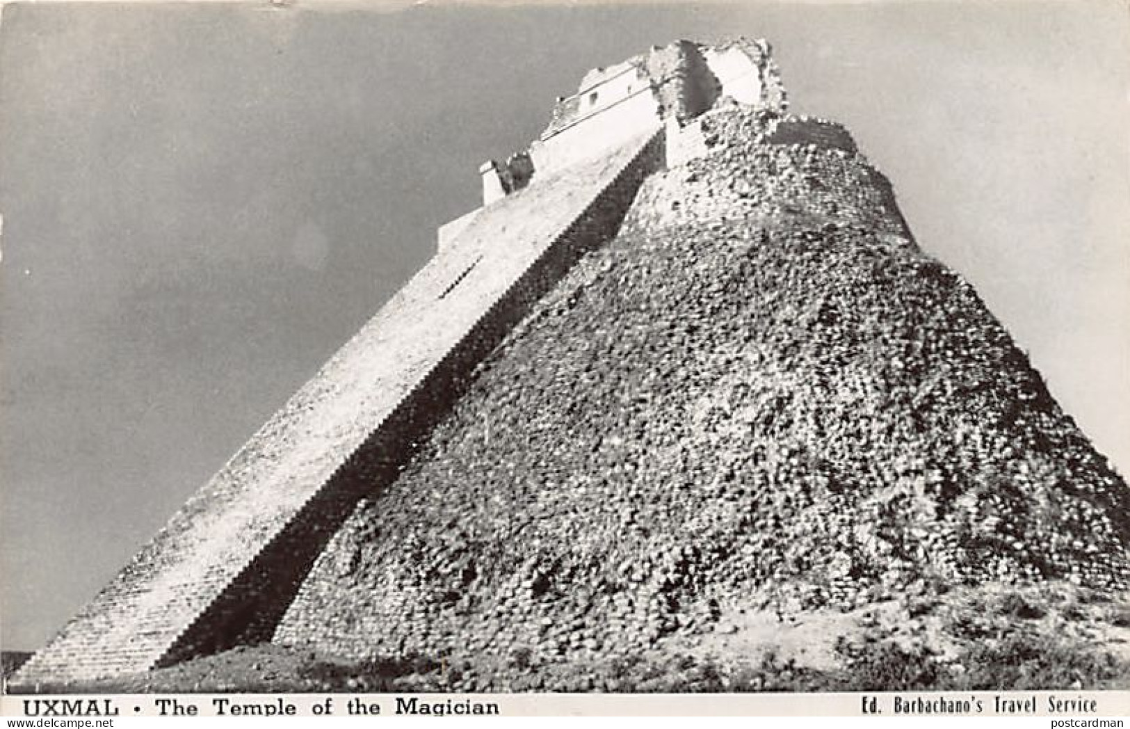 Mexico - UXMAL - The Temple Of The Magician - Real Photo - Ed. Barbachano's Travel Service  - Mexique