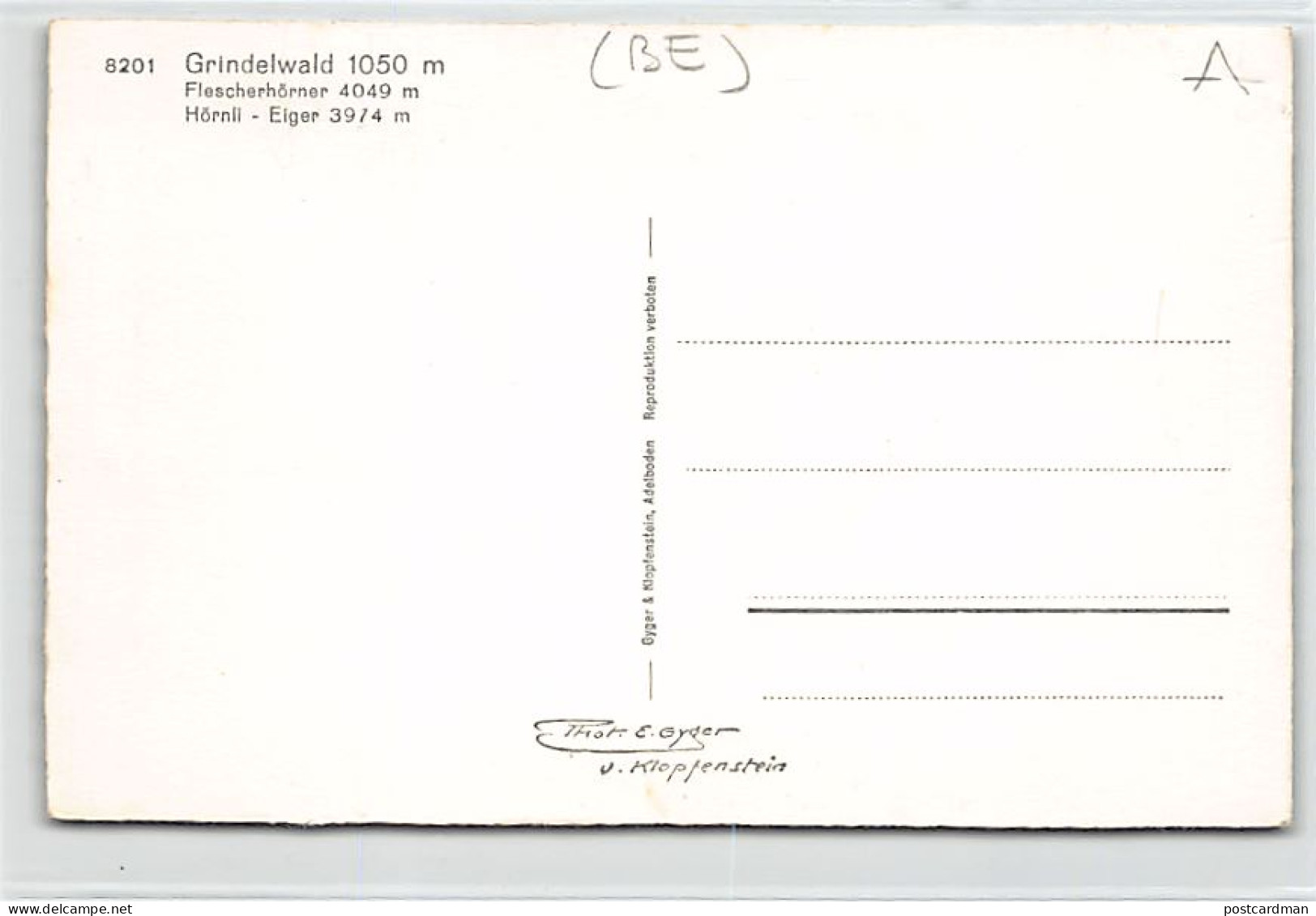 GRINDELWALD (BE) Totalansicht - Verlag E. Gyger 8201 - Grindelwald