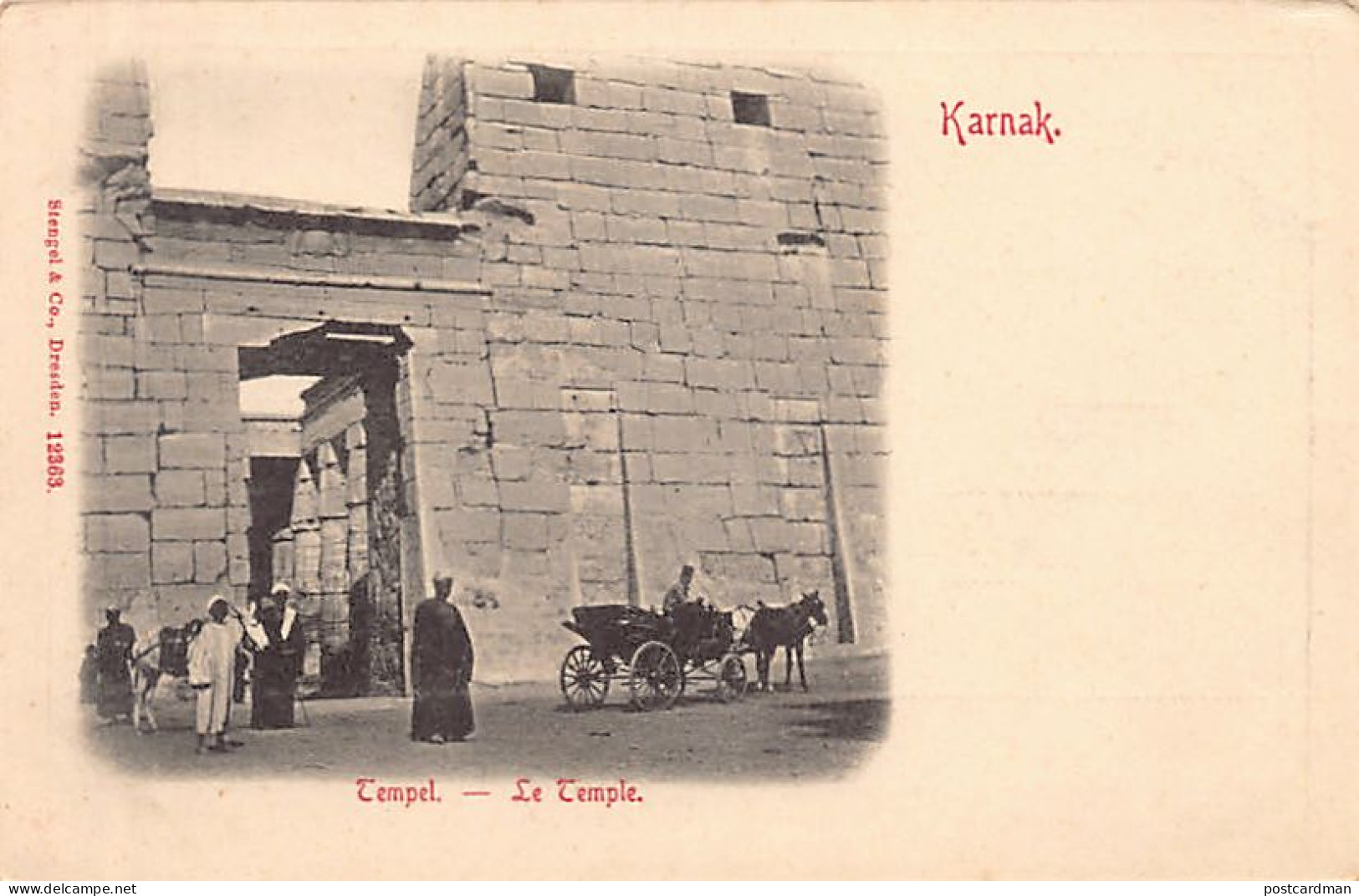 Egypt - KARNAK - The Temple - Publ. Stengel & Co. 12363 - Altri & Non Classificati
