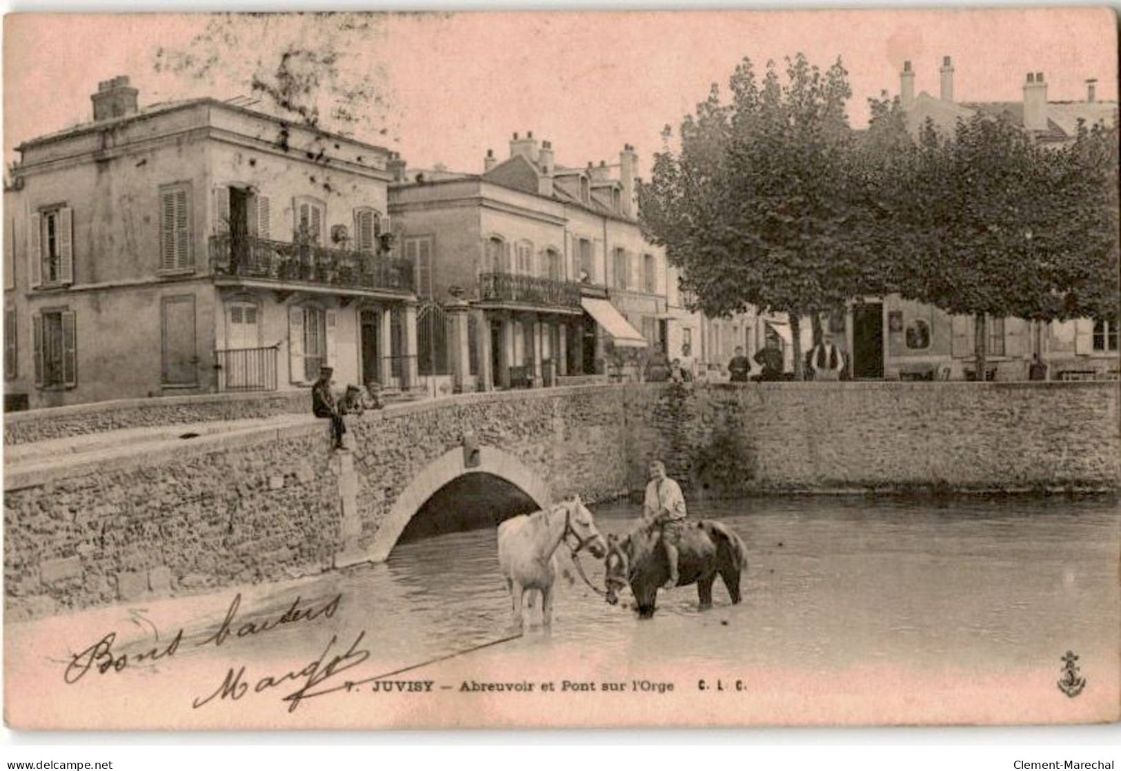 JUVISY-sur-ORGE: Abreuvoir Et Pont Sur L'orge - Bon état - Juvisy-sur-Orge