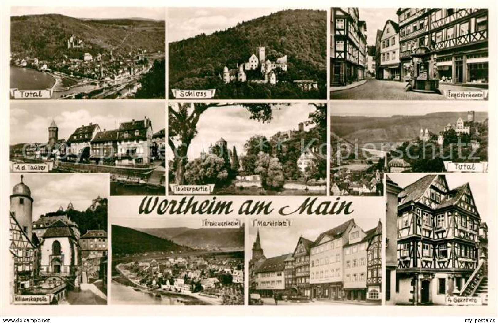 73334157 Wertheim Main Total Schloss Engelsbrunnen Kilianskapelle Kreuzwertheim  - Wertheim