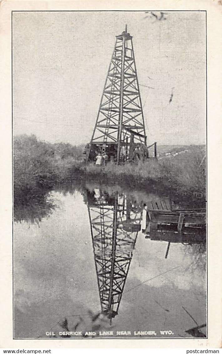 Near Lander (WY) Oil Derrick And Lake - Other & Unclassified