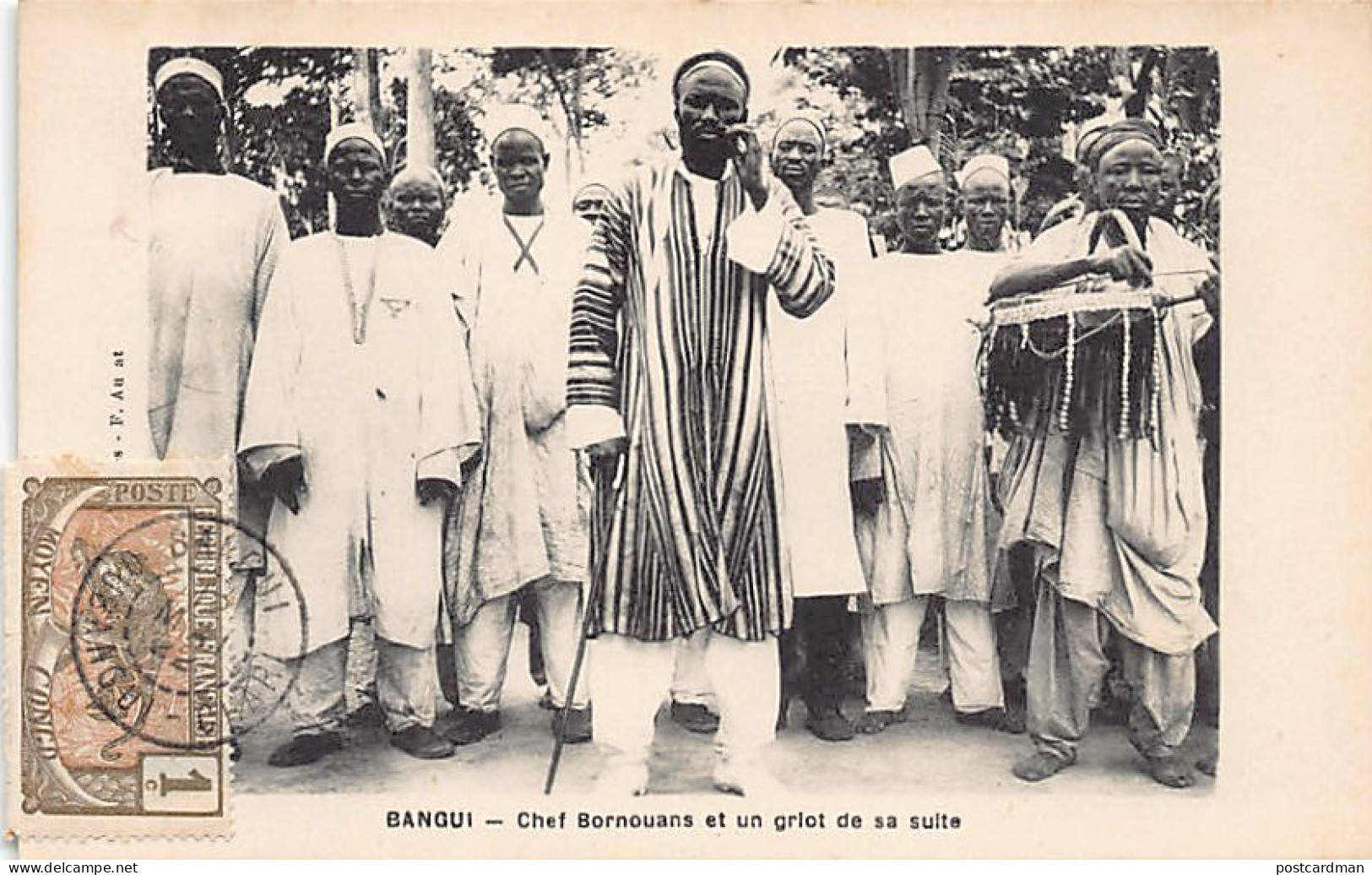 Centrafrique - BANGUI - Chef Du Bornou Et Un Griot De Sa Suite - Ed. F. Aurat  - Repubblica Centroafricana