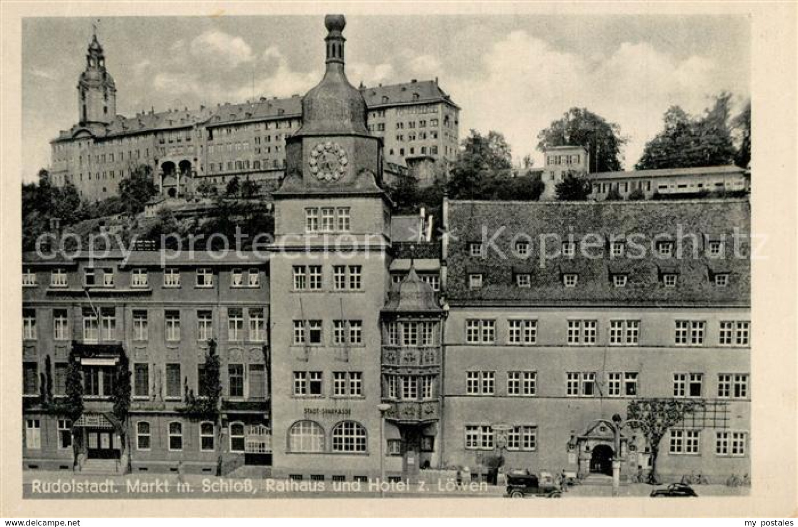 73333669 Rudolstadt Markt Mit Schloss Rathaus Hotel Zum Loewen Rudolstadt - Rudolstadt