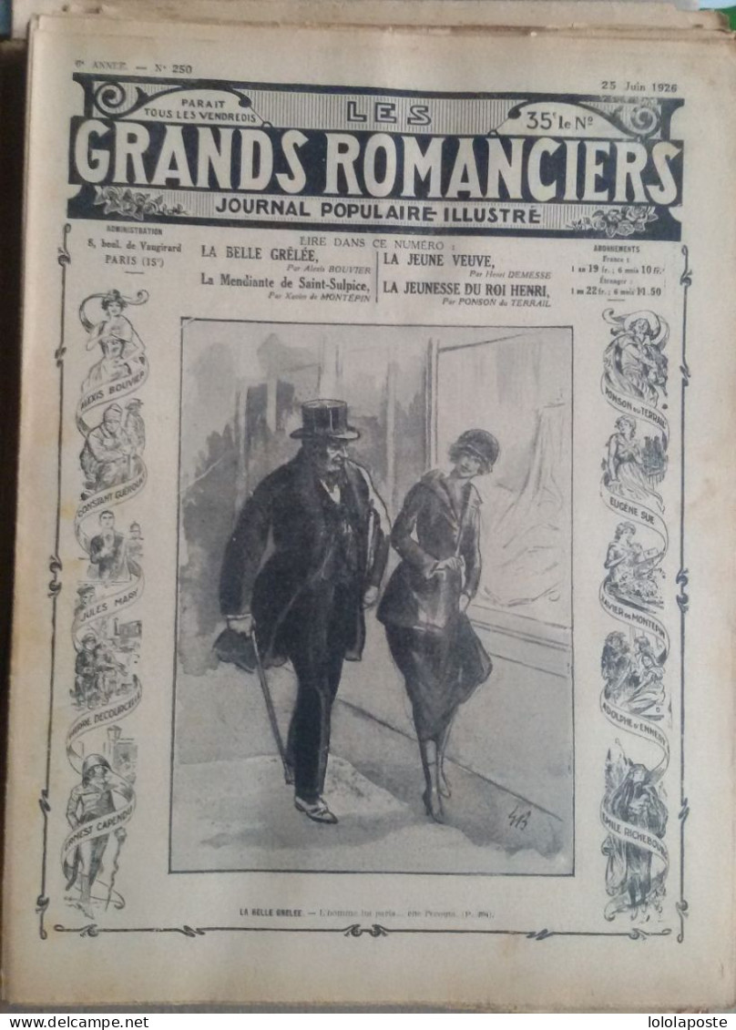 LES GRANDS ROMANCIERS - 58 N° Du Journal Populaire Illustré Du N° 241 à 298 Soit Du 23/04/1926 Au 13/05/1927 - 6 Photos - Verzamelingen