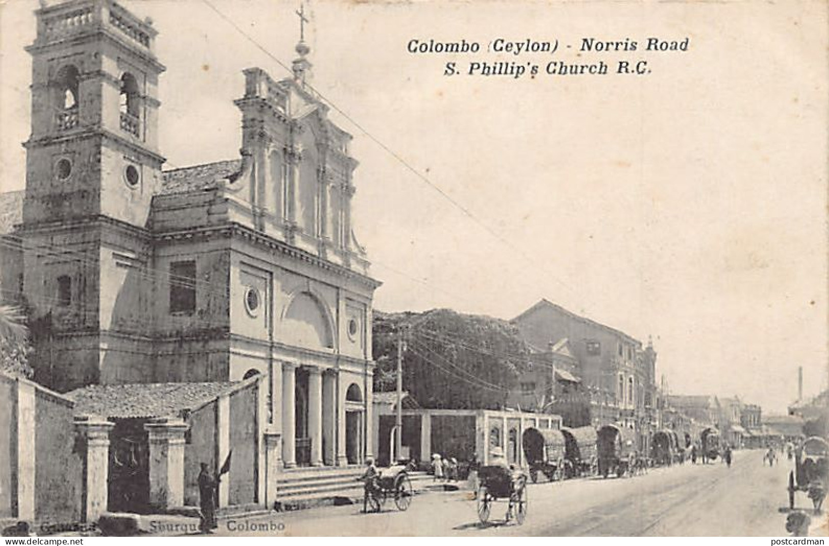 Sri Lanka - COLOMBO - Norris Road - St. Phillip's Church R. C. - Publ. H. Grimaud & W. Sburque  - Sri Lanka (Ceylon)