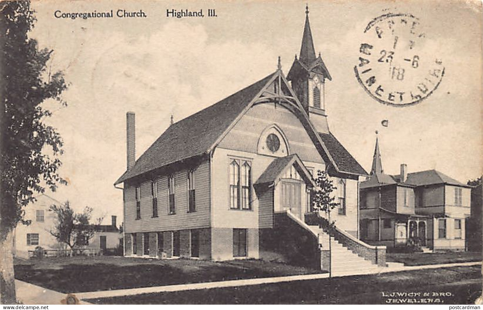 HIGHLAND (IL) Congregational Church - Publ. L.J. Wick  - Autres & Non Classés