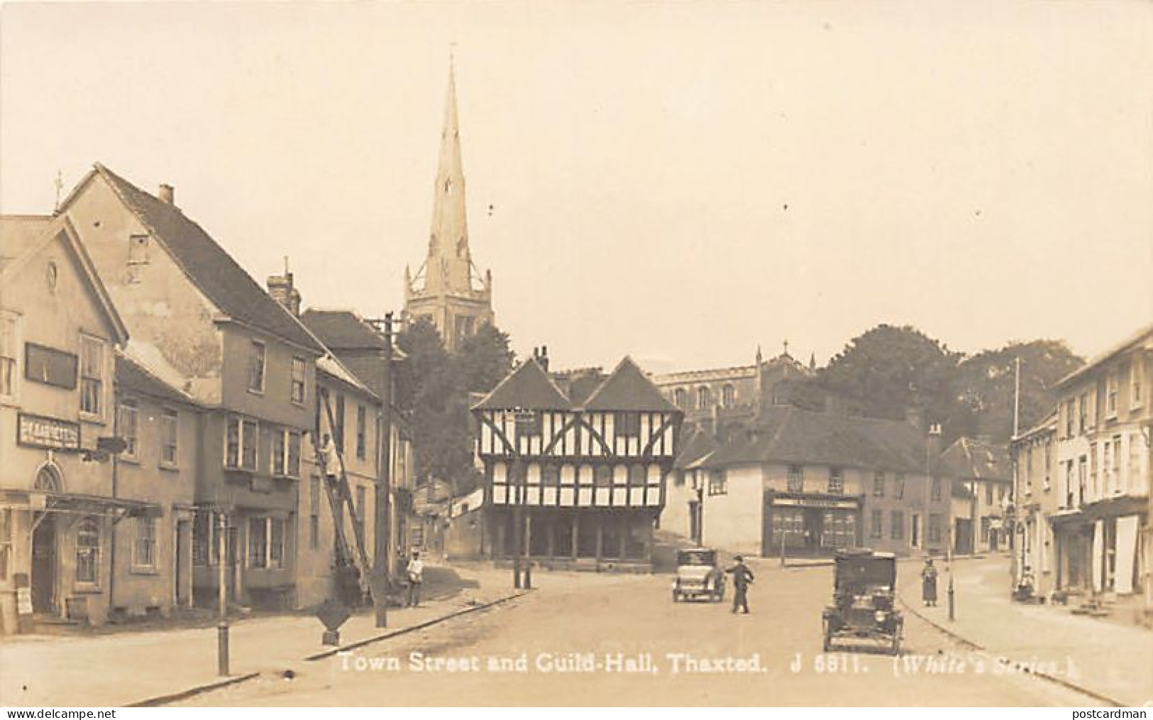 England - THAXTED (Essex) Town Street And Guild-Hall - REAL PHOTO - Otros & Sin Clasificación