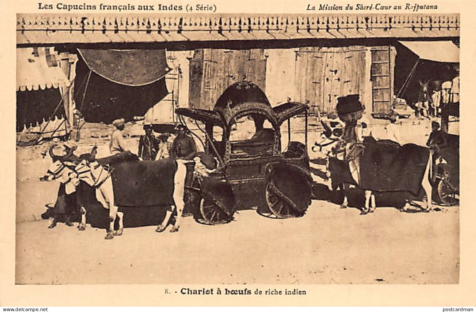 India - Sacred Heart Mission In Rajputana - Rich Indian Ox Cart - Publ. The French Capuchins In India  - India