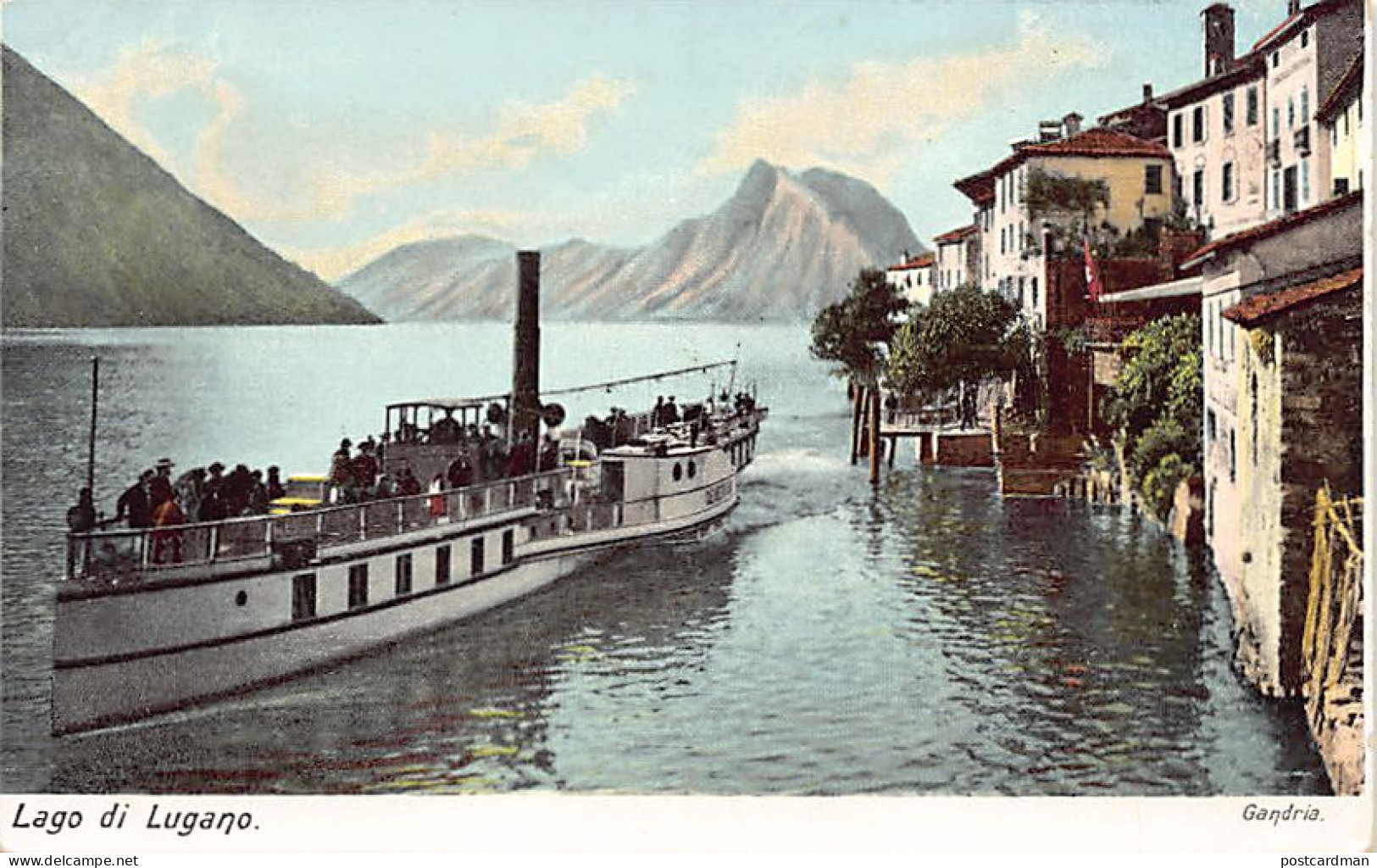 GANDRIA (TI) Piroscafo - Dampfer - Bateau Salon - Ed. Künzli  - Gandria 