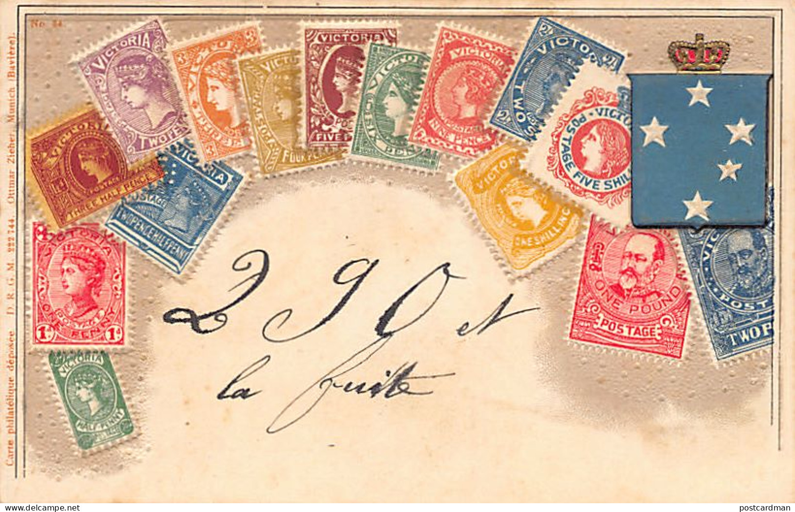 Australia - VICTORIA - Stamps Of Victoria - Philatelic Postcard - Publ. Ottmar Zieher  - Andere & Zonder Classificatie