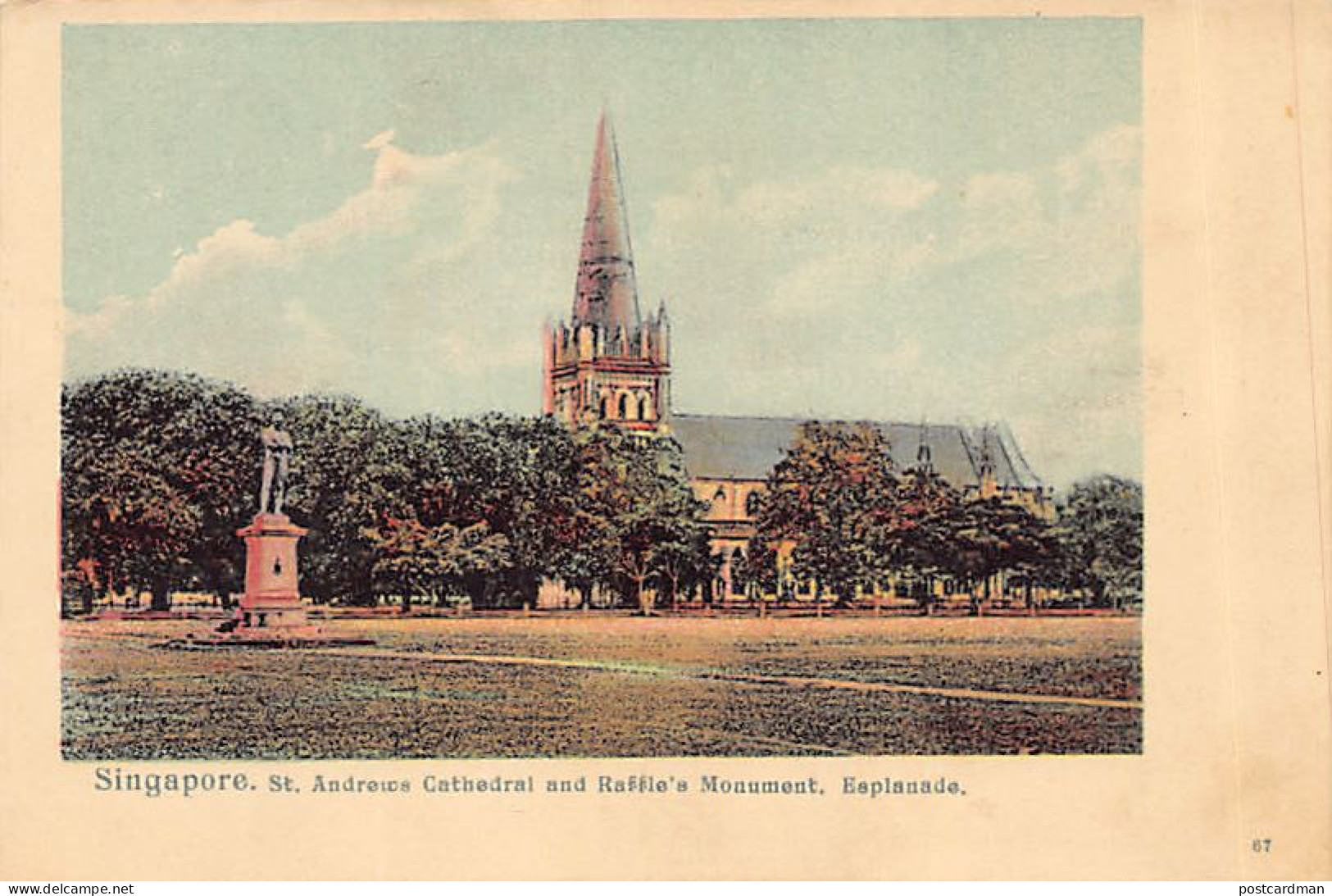 Singapore - St. Andrews Cathedral And Raffle's Monument, Esplanade - Publ. Unknown  - Singapur