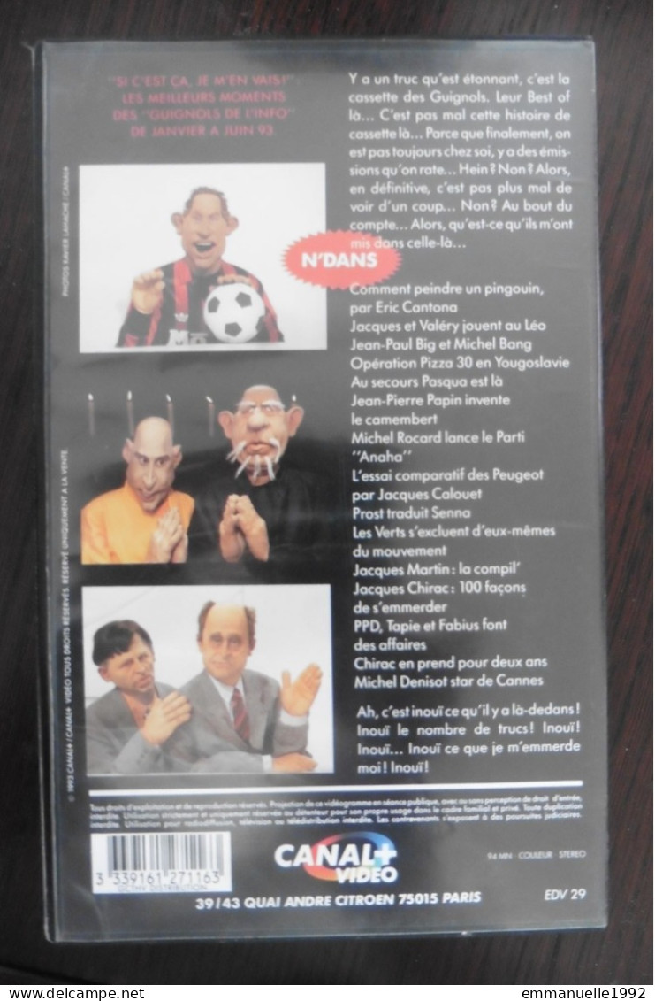 VHS Les Guignols De L'Info Si C'est ça Je M'en Vais ! Canal + Video 1993 Cantona - RARE ! - Serie E Programmi TV