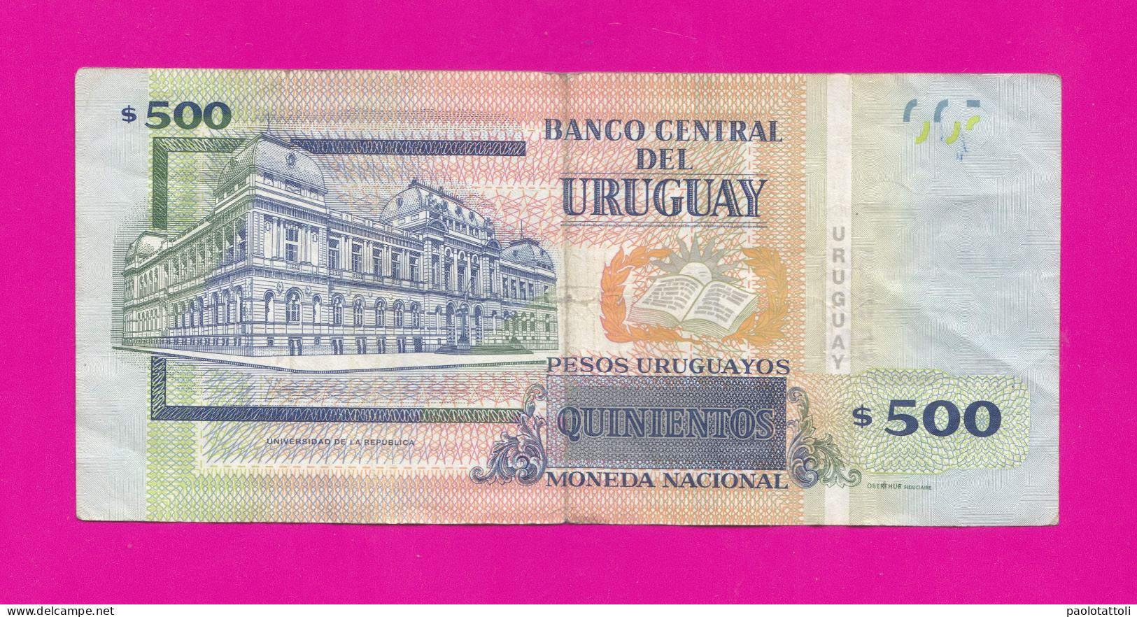 Uruguay, 2014 Serie E- 500 Pesos Uruguayos. Moneda Nacional- Obverse Alfredo Vasquez Acevedo. - Uruguay