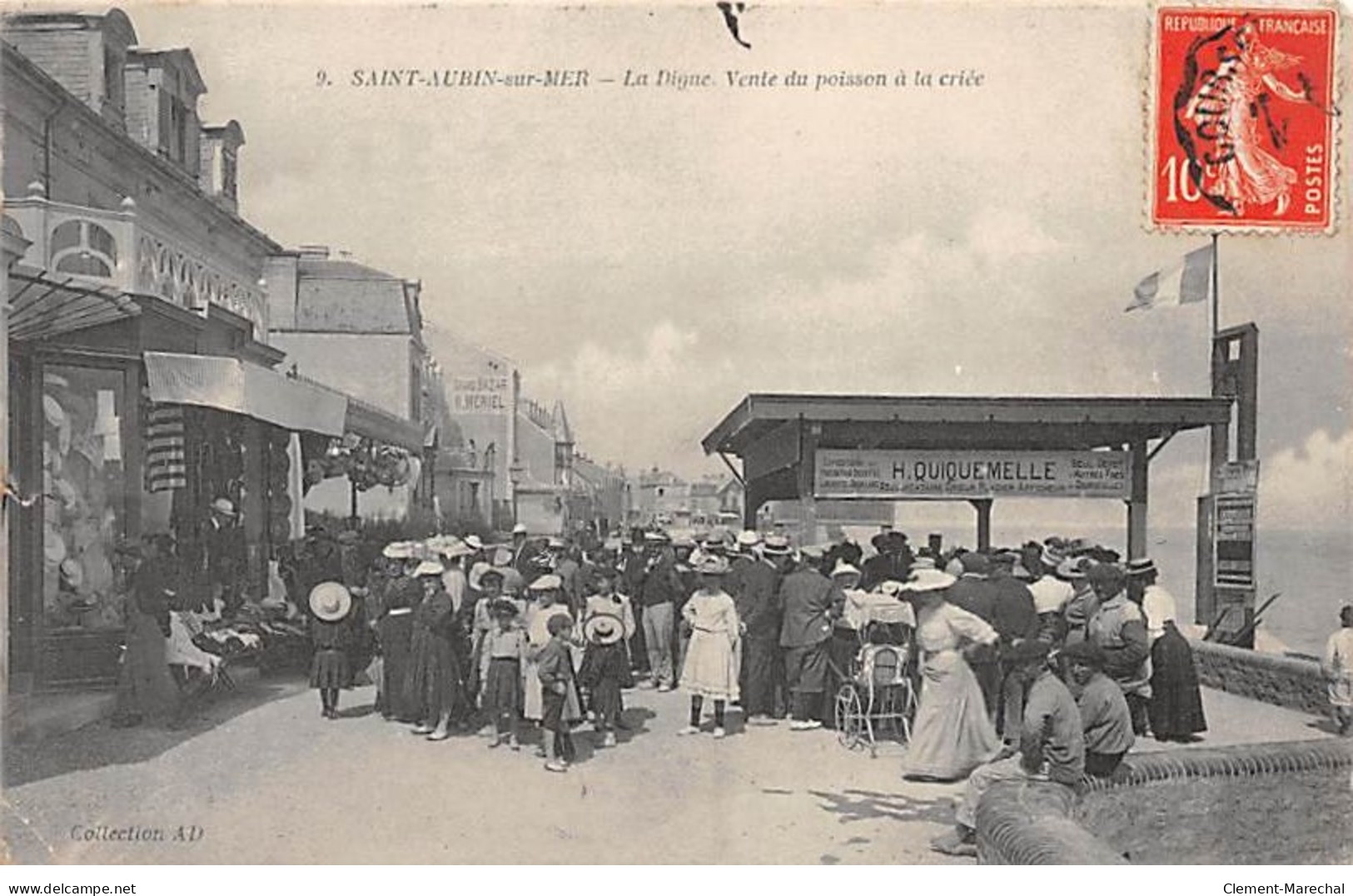 SAINT AUBIN SUR MER - La Digue - Vente Du Poisson à La Criée - Très Bon état - Saint Aubin