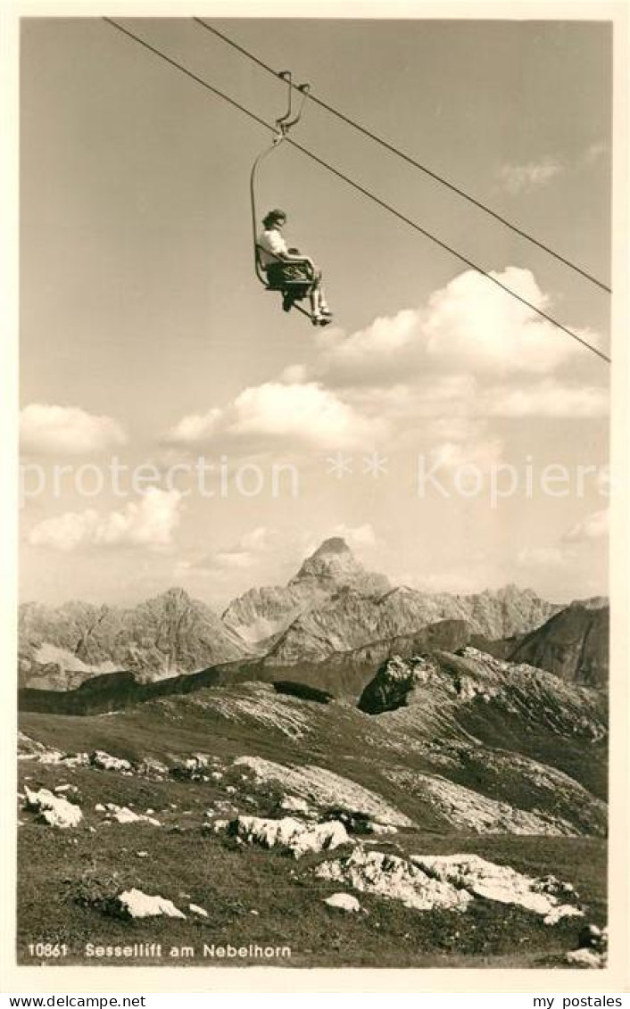 73333304 Nebelhorn Sessellift Gebirgspanorama Allgaeuer Alpen Nebelhorn - Oberstdorf