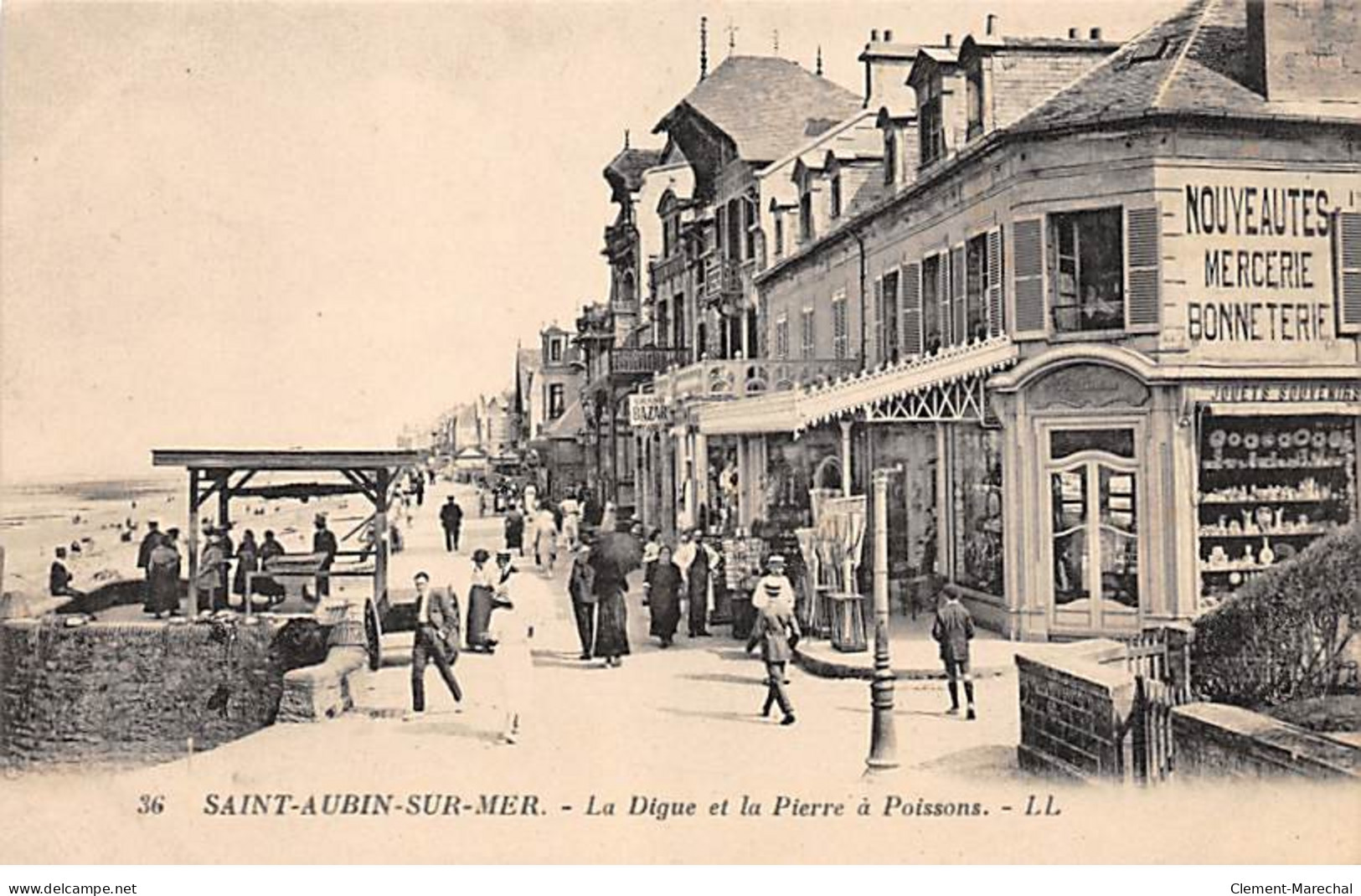 SAINT AUBIN SUR MER - La Digue Et La Pierre à Poissons - Très Bon état - Saint Aubin