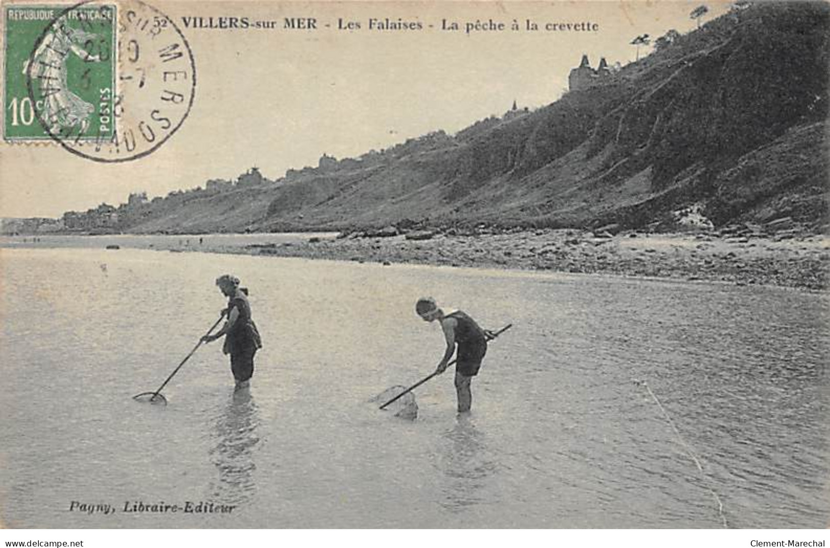 VILLERS SUR MER - Les Falaises - La Pêche à La Crevette - Très Bon état - Villers Sur Mer