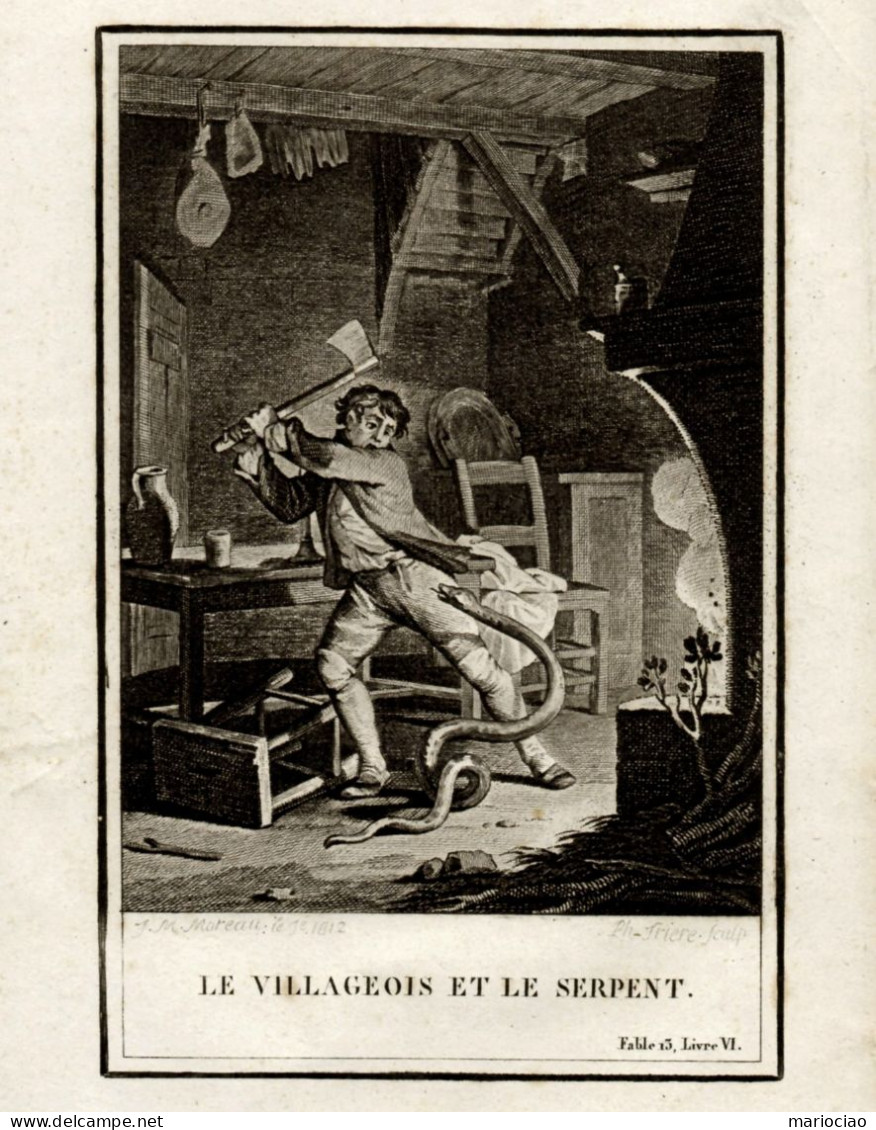 ST-FR Le Villageois Et Le Serpent 1812 Par Jean-Michel Moreau Le Jeune - Estampes & Gravures
