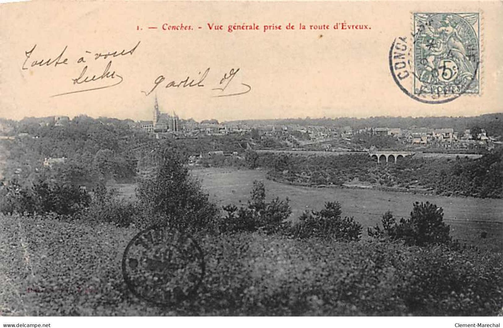 CONCHES - Vue Générale Prise De La Route D'Evreux - Très Bon état - Conches-en-Ouche