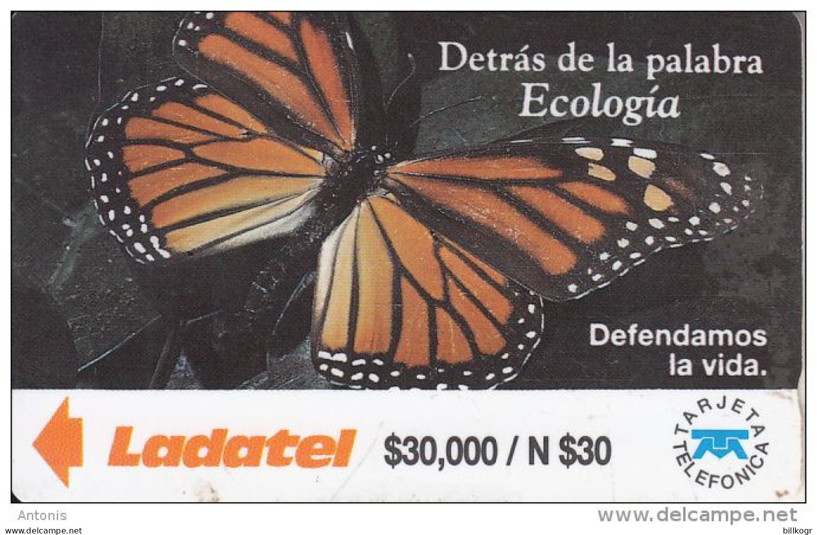 MEXICO(GPT) - Butterfly, Ecologia, CN : 14MEXB/B, Used - Mexico