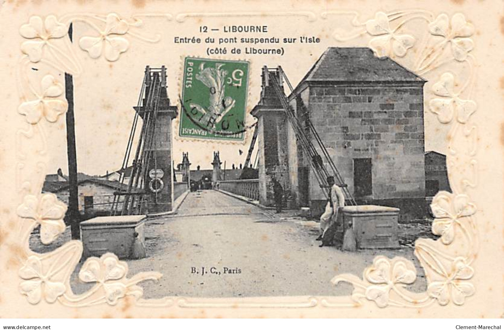 LIBOURNE - Entrée Du Pont Suspendu Sur L'Isle - Très Bon état - Libourne