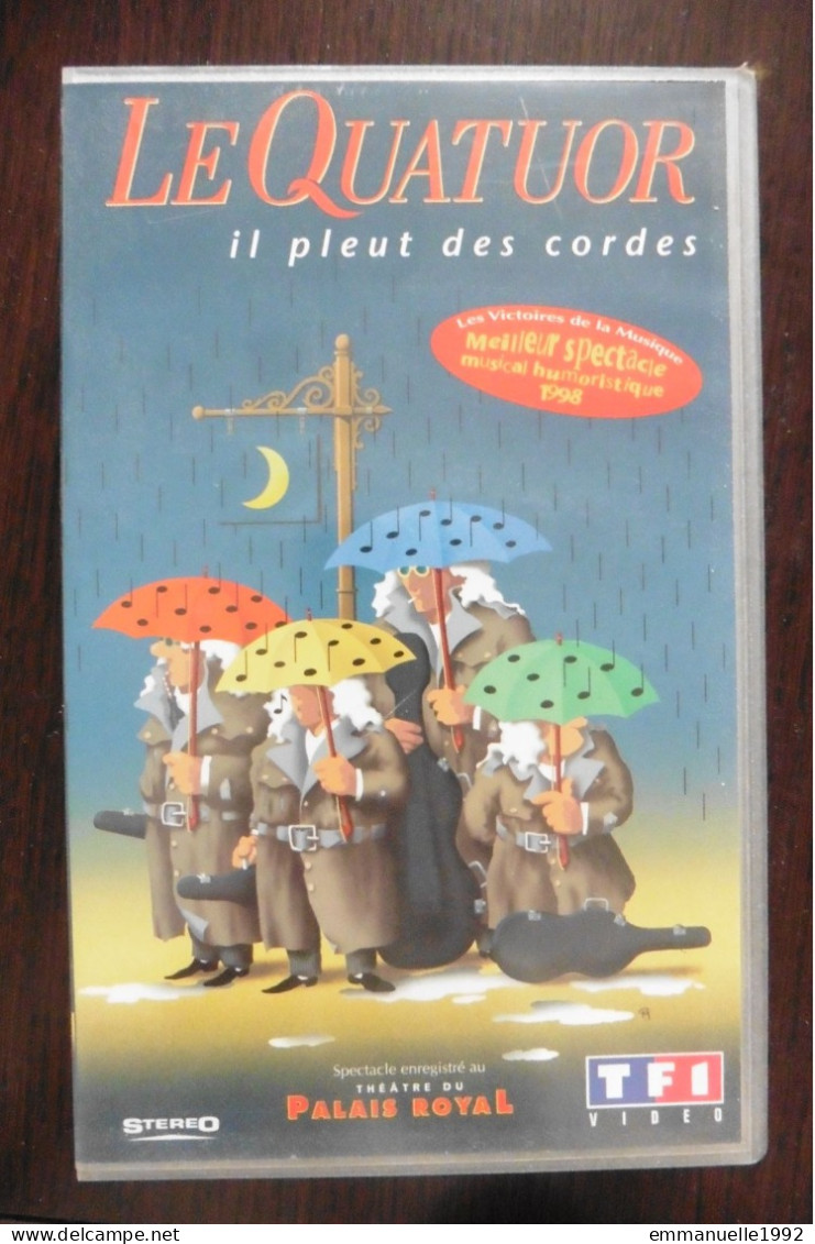 VHS Spectacle Le Quatuor Il Pleut Des Cordes Théâtre Du Palais Royal à Paris Victoires De La Musique 1998 TF1 - RARE ! - Concert Et Musique