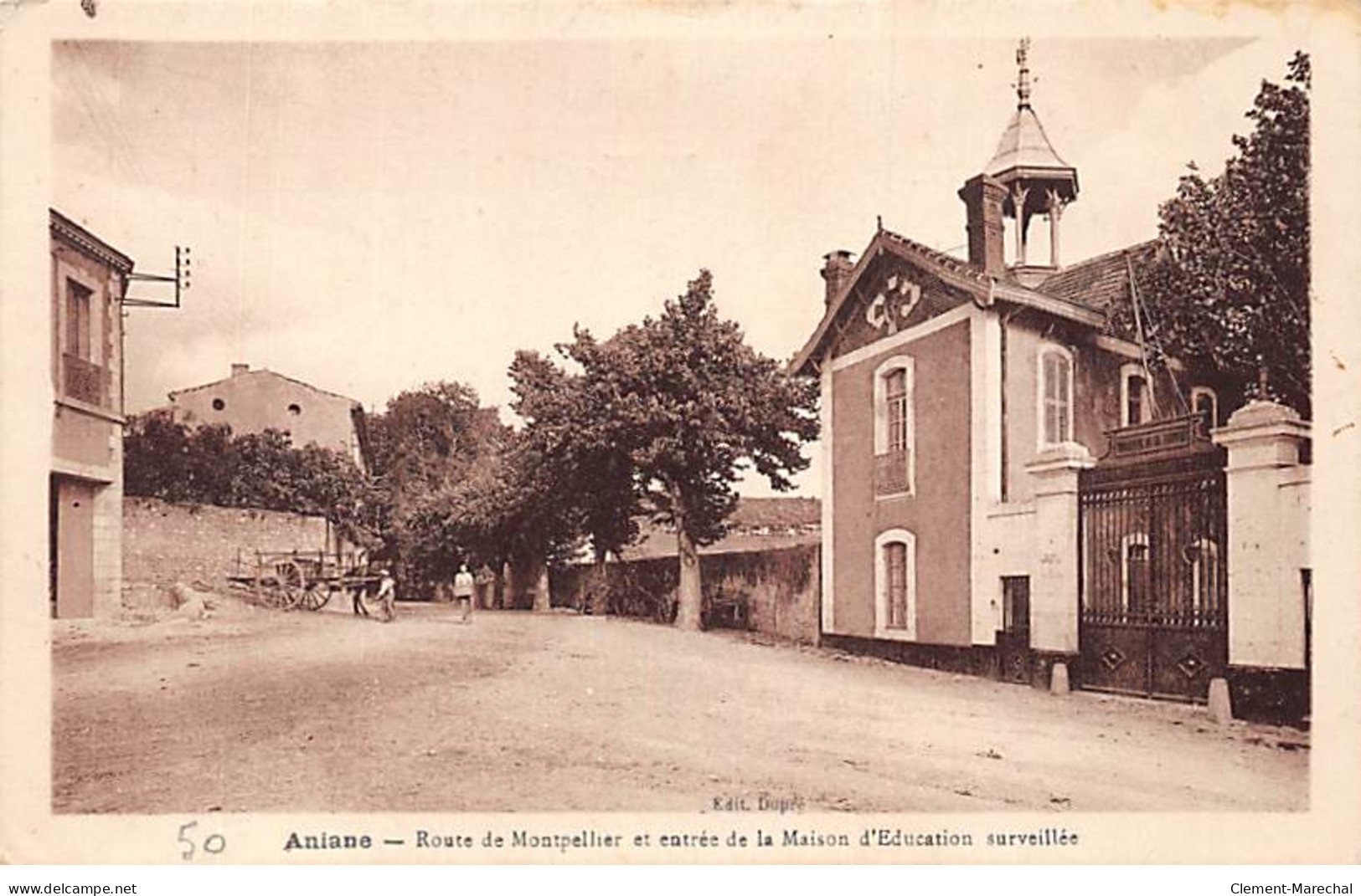 ANIANE - Route De Montpellier Et Entrée De La Maison D'Education Surveillée - Très Bon état - Aniane