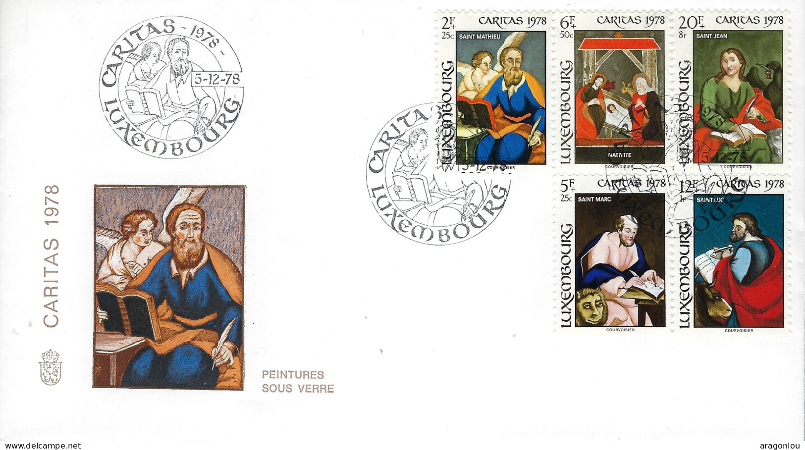 Luxembourg - Luxemburg - Lettre        Caritas  1978   Peintures Sous Verres - Brieven En Documenten